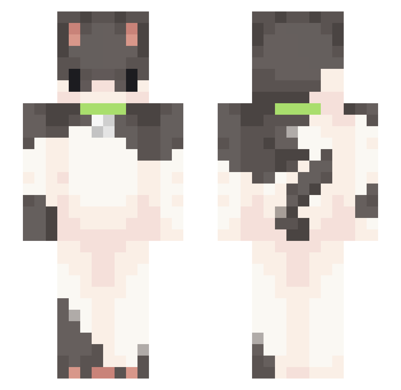 i_alex Minecraft skin, front and back view