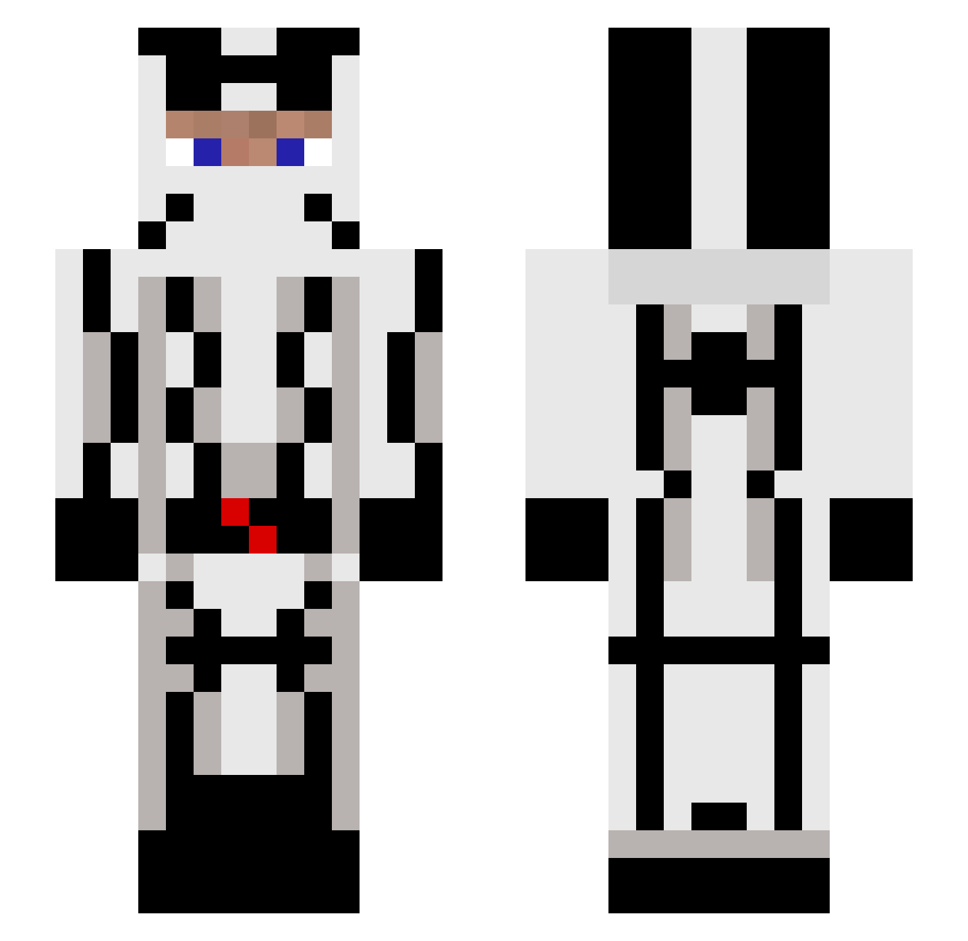Zeroshark Minecraft skin, front and back view