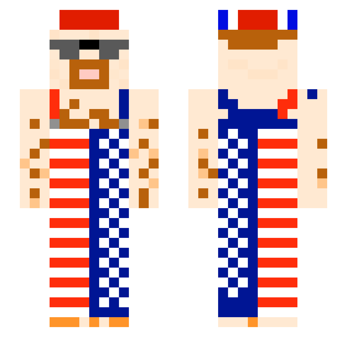 GretchTheGamer Minecraft skin, front and back view