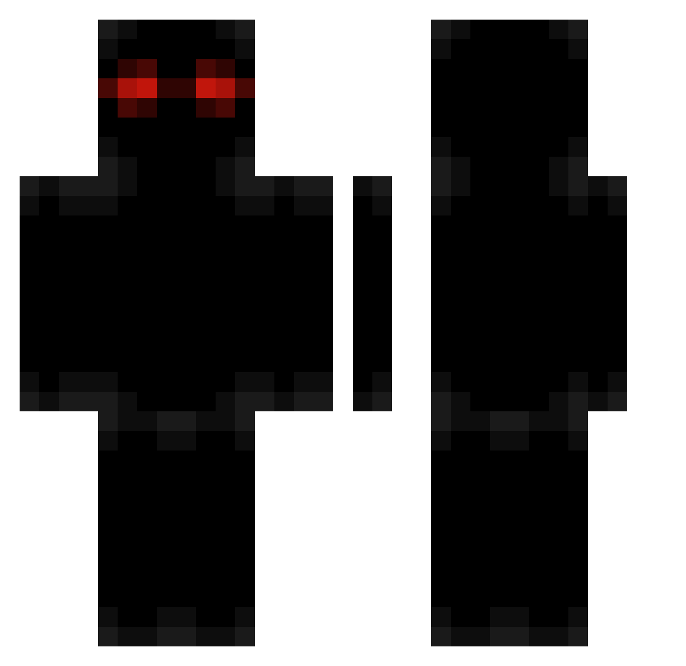 Vejr Minecraft skin, front and back view