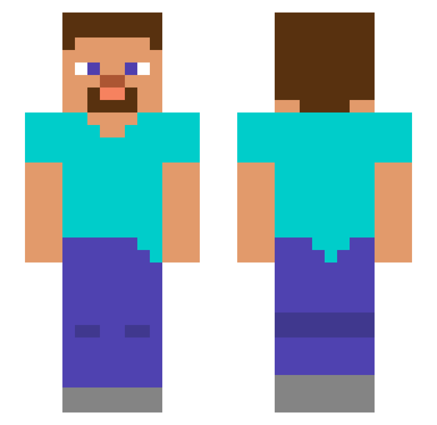 ASMaloy Minecraft skin, front and back view