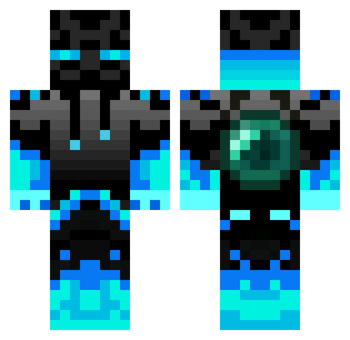 HappyTwist Minecraft skin, front and back view