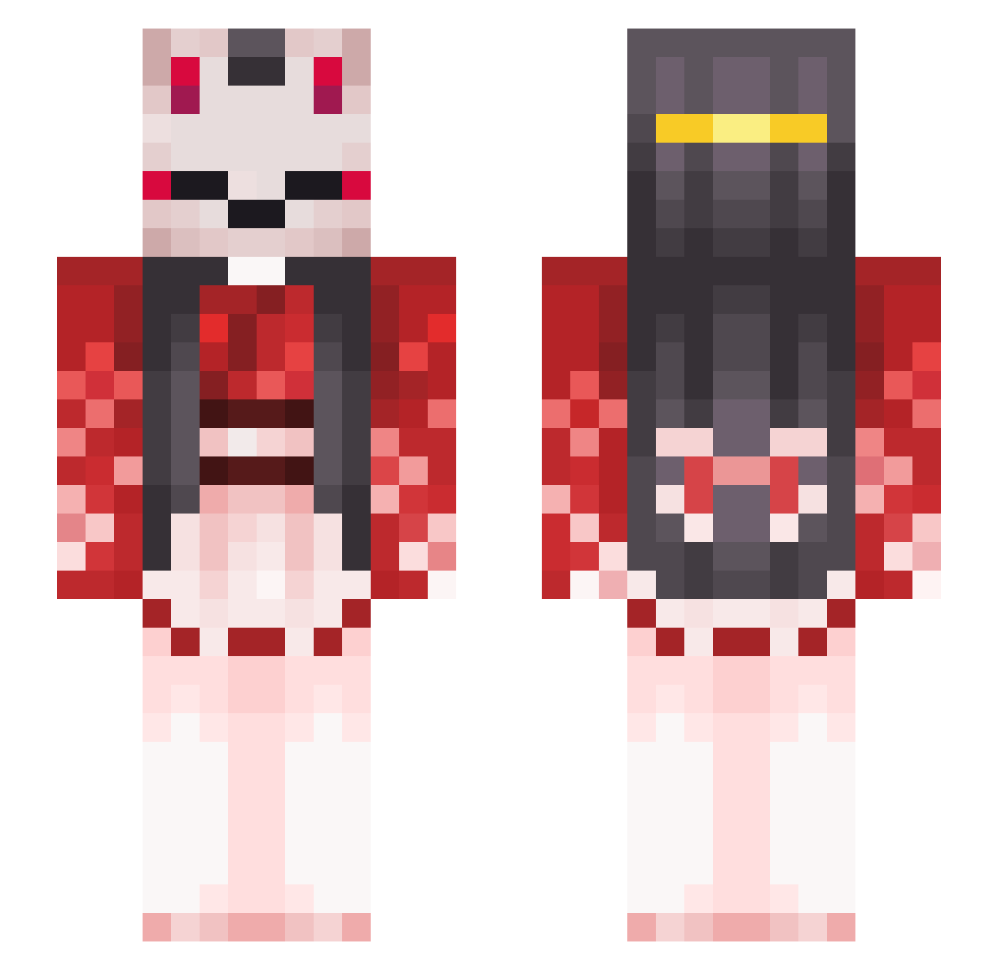 LilaazGrillaa Minecraft skin, front and back view