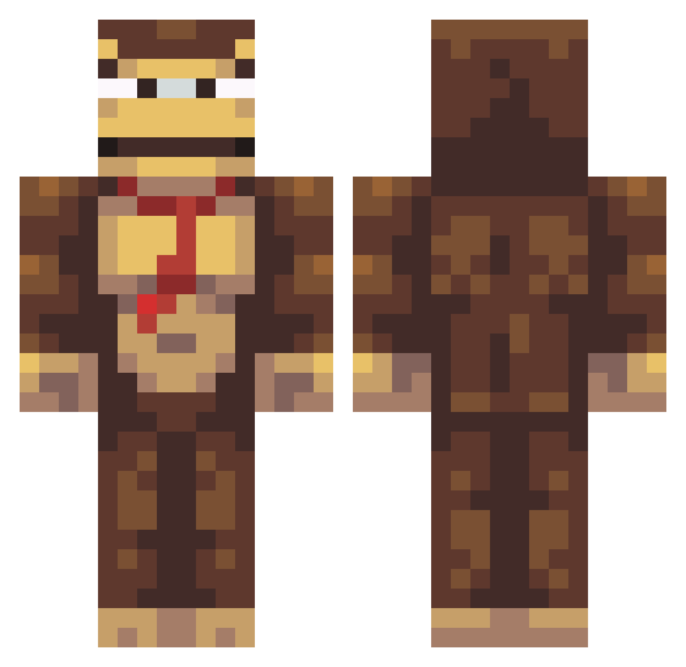Dpcrocha Minecraft skin, front and back view