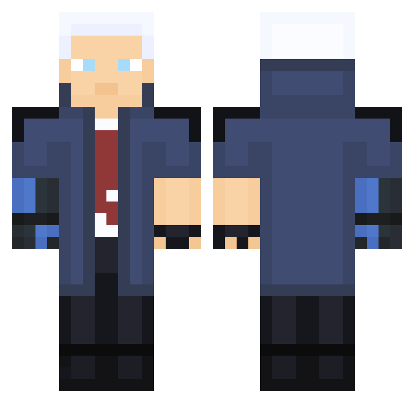 OneArmedMadman Minecraft skin, front and back view