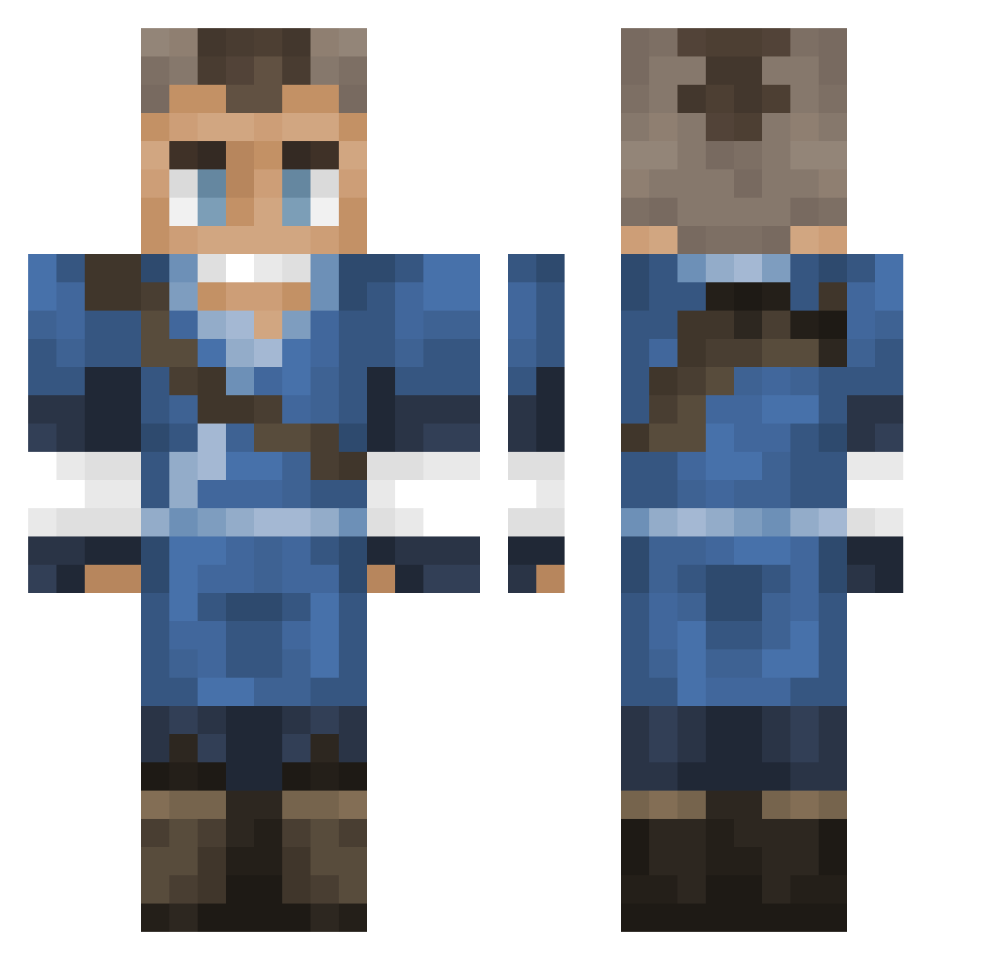 KILLERMAYMAY Minecraft skin, front and back view