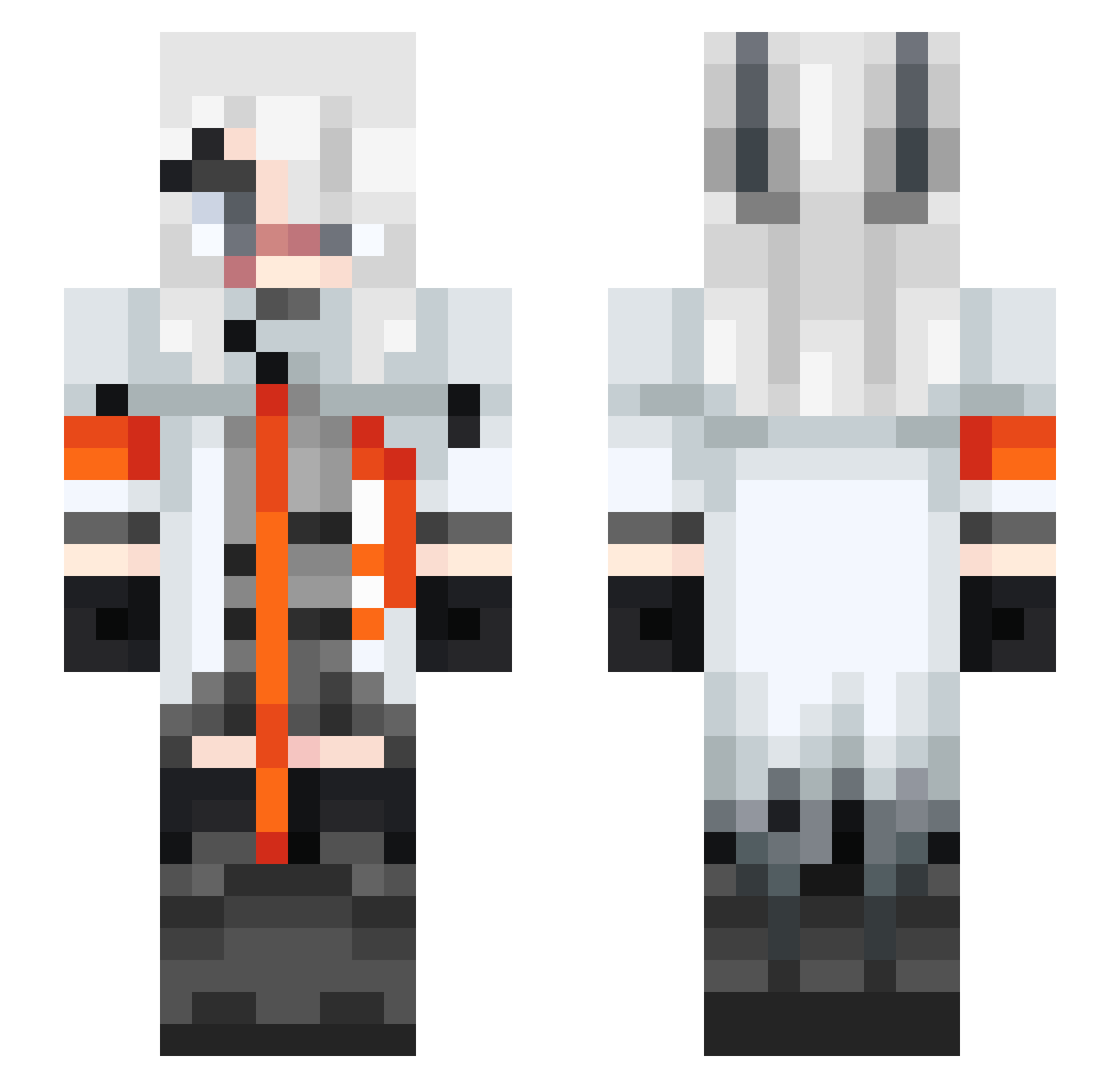 BigGwenMilk Minecraft skin, front and back view