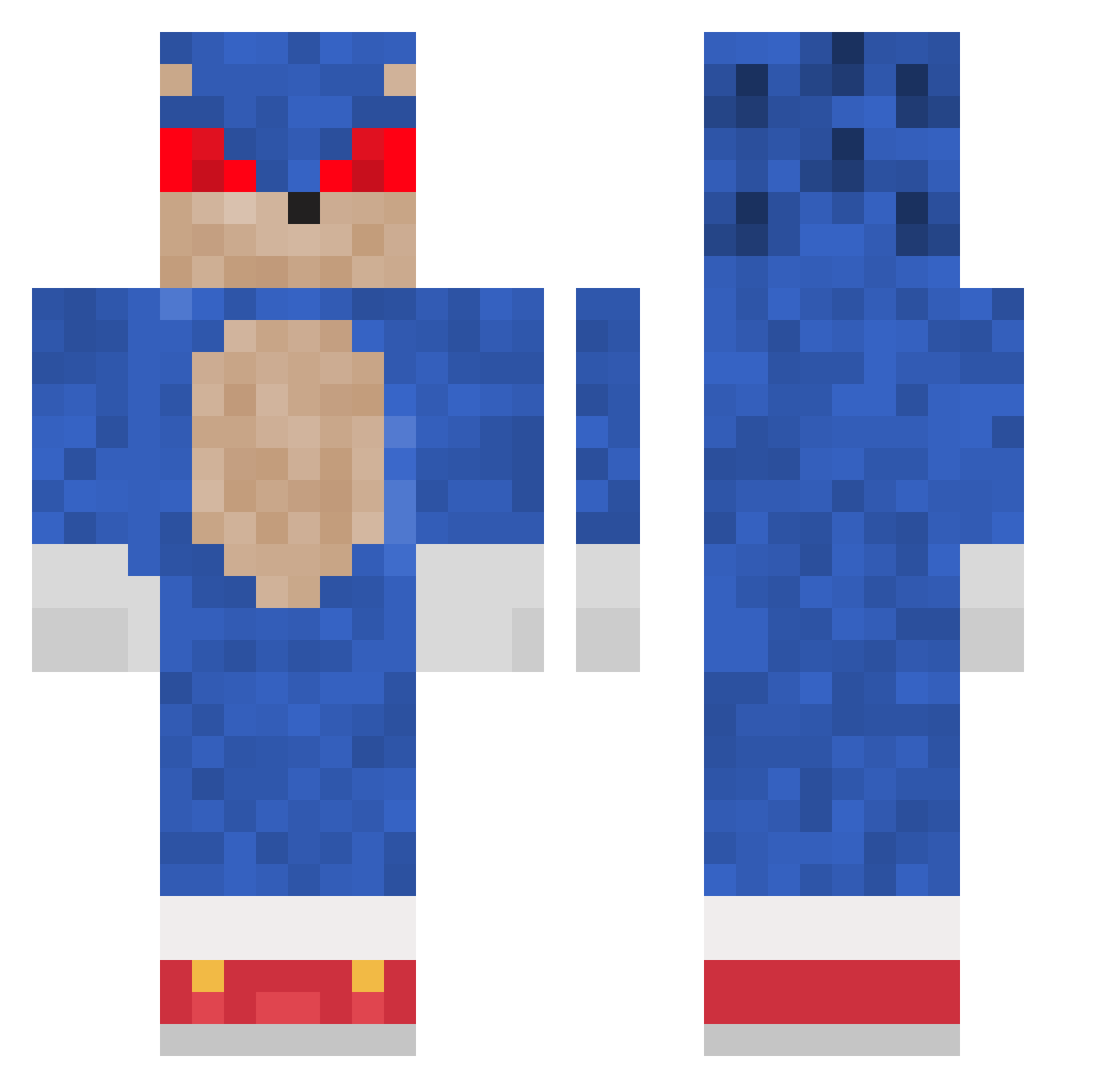 Torilis Minecraft skin, front and back view