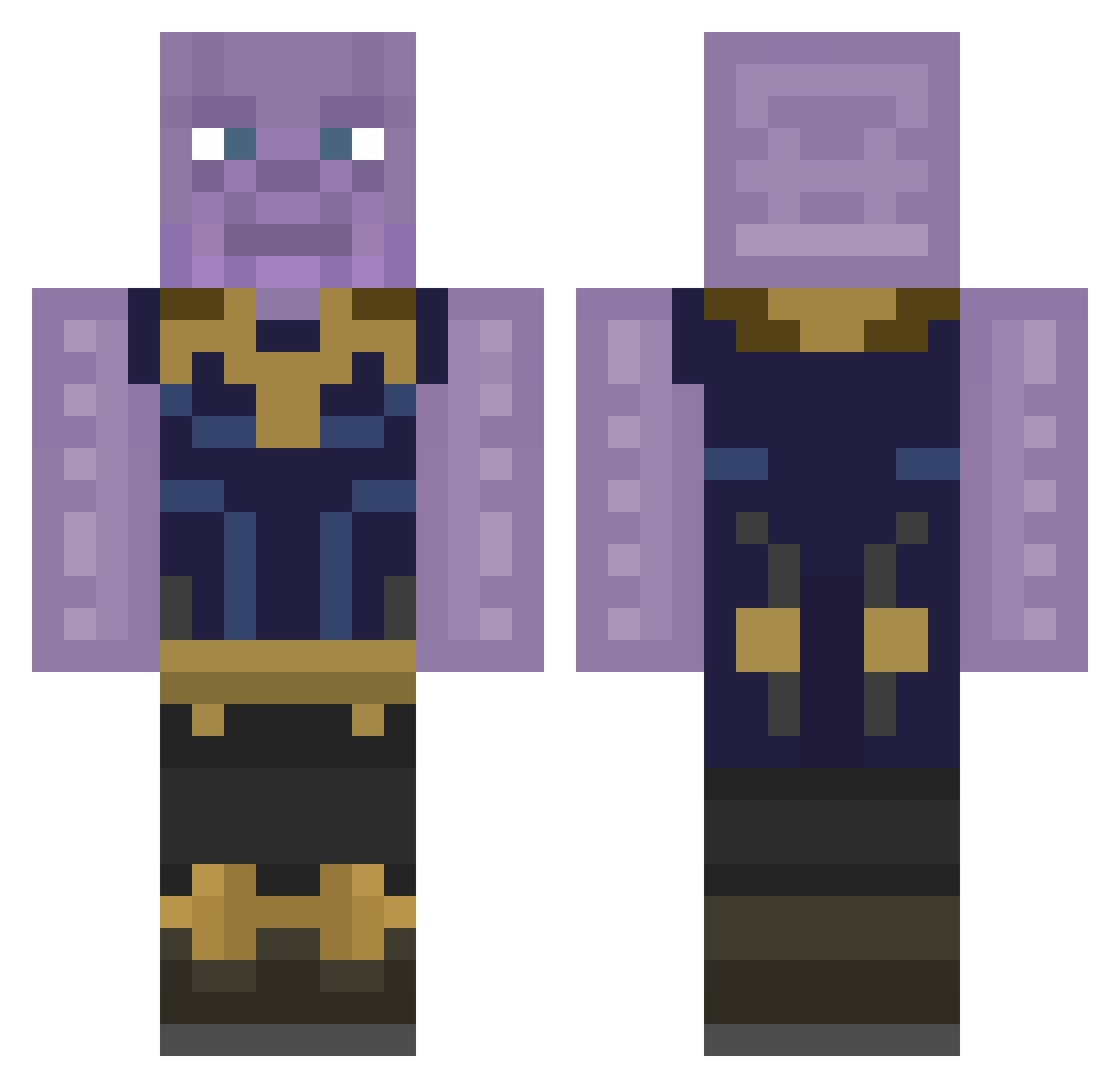 Carlton1324 Minecraft skin, front and back view