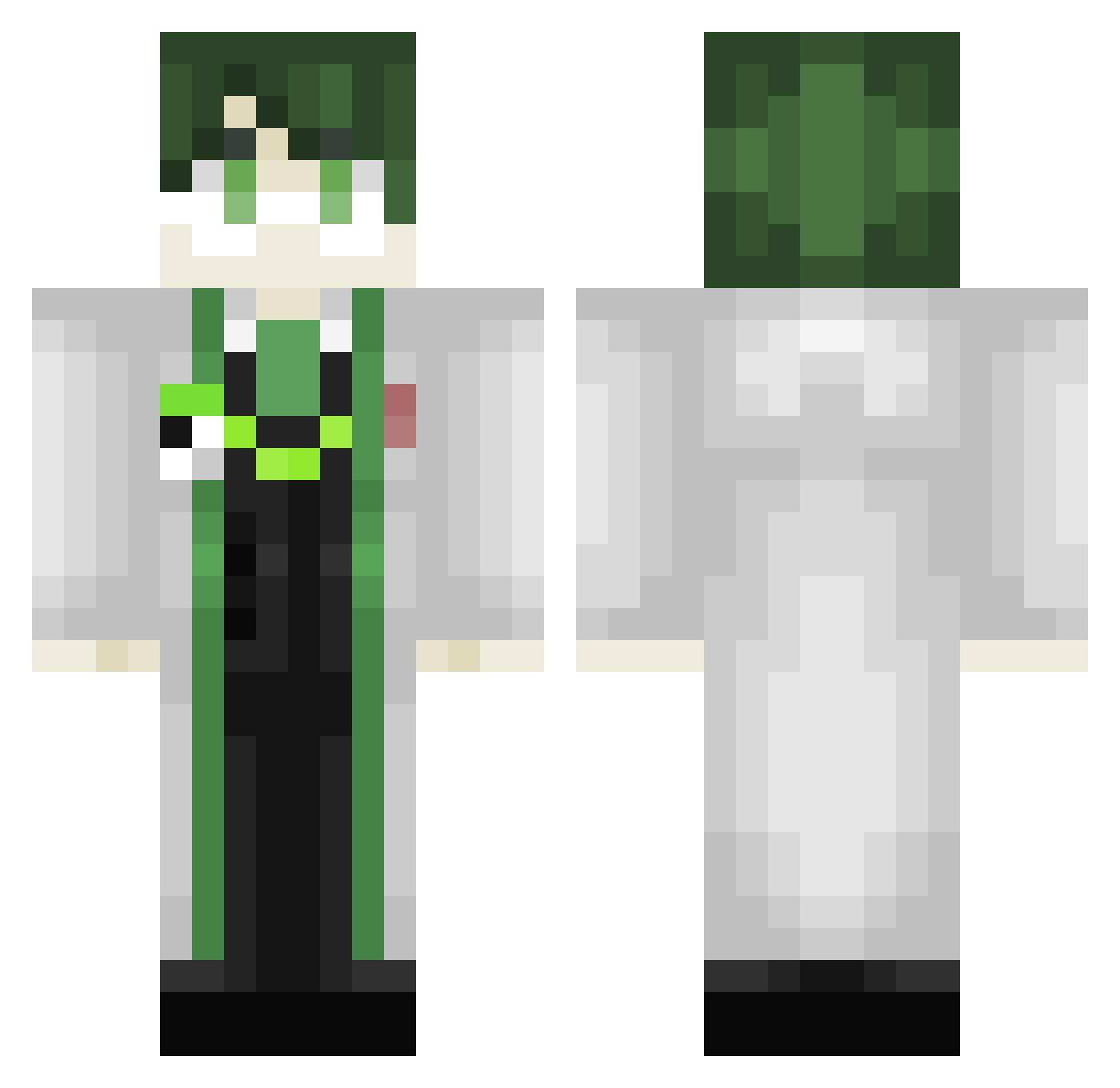 wasduser0 Minecraft skin, front and back view