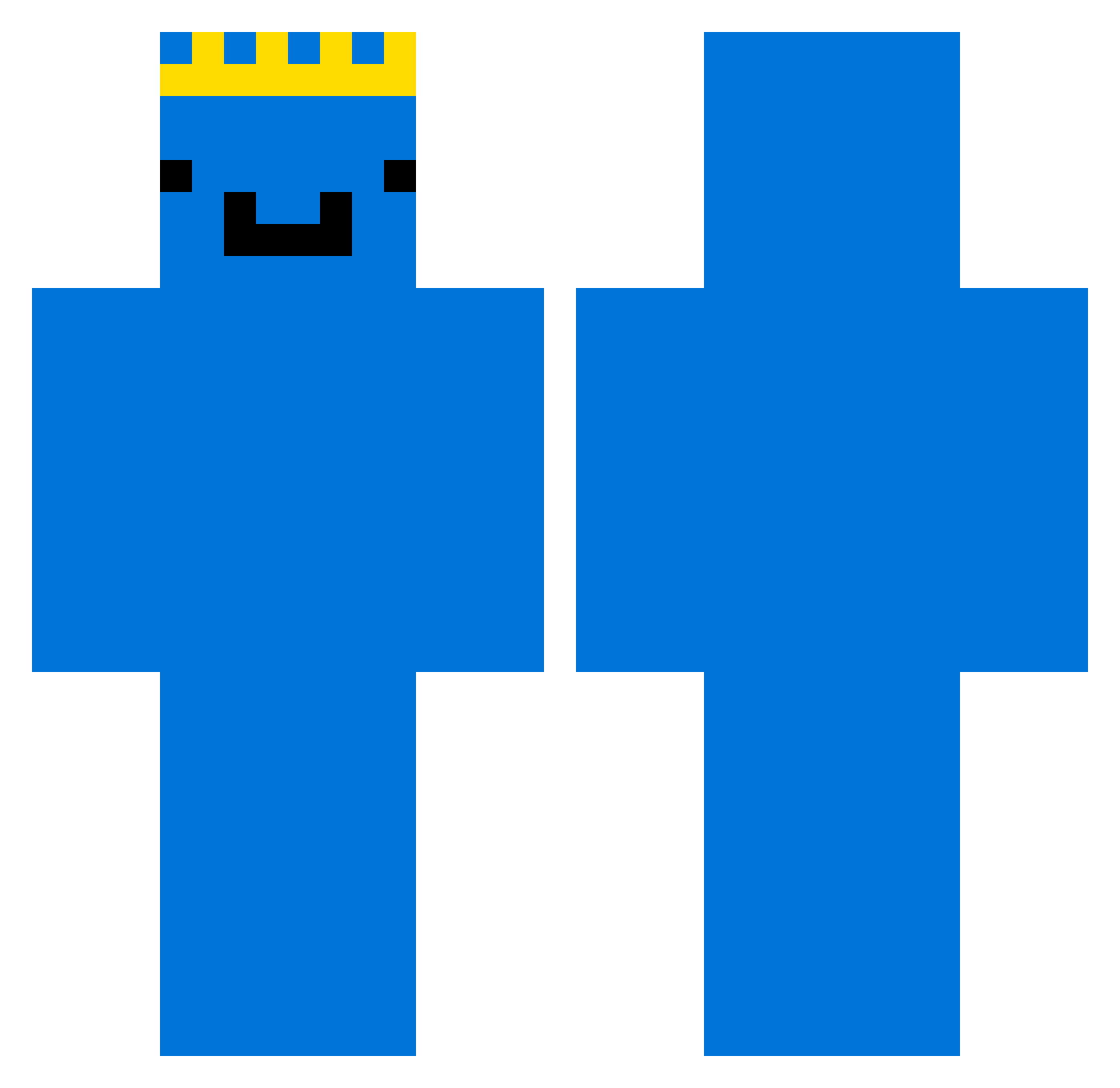 zelixig Minecraft skin, front and back view