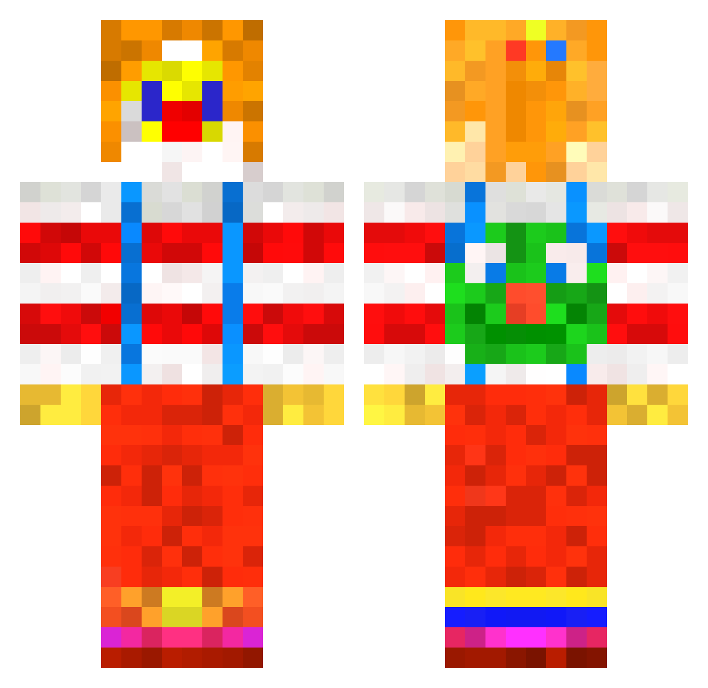 spudfield Minecraft skin, front and back view