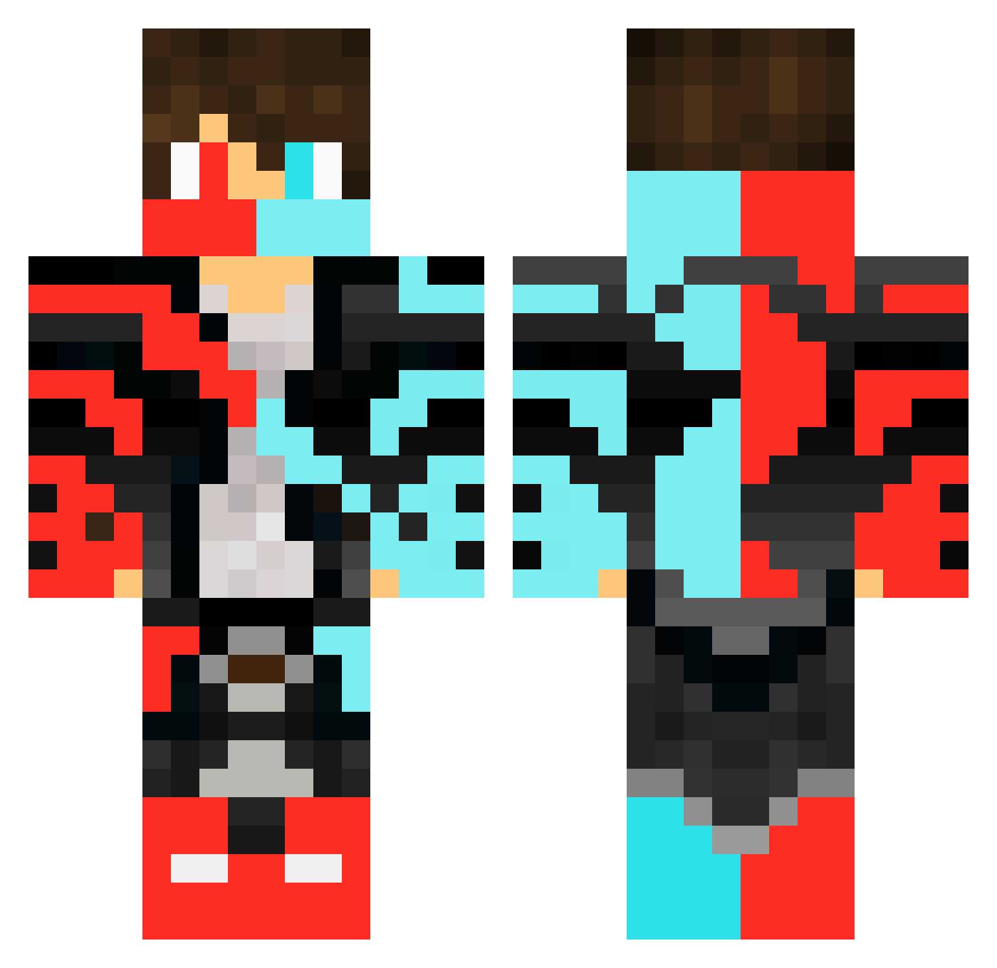 JaceLegend Minecraft skin, front and back view
