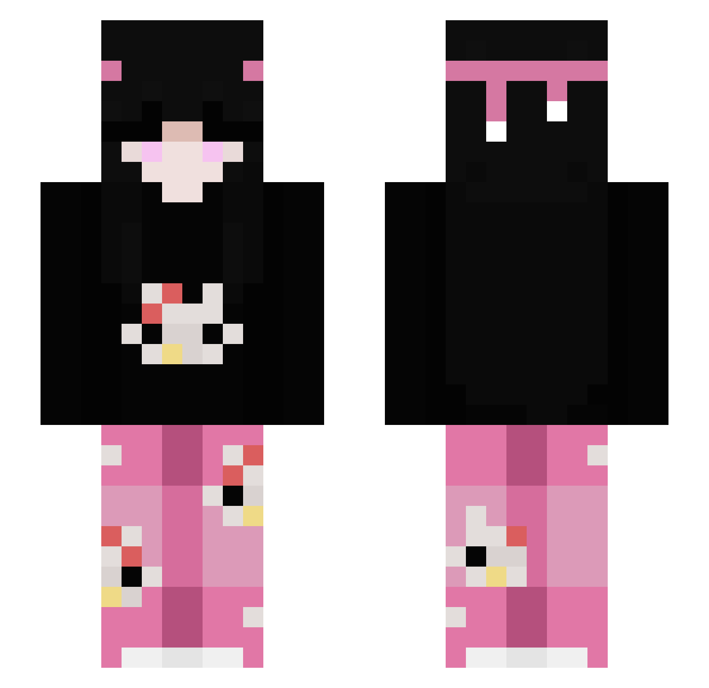 Akircia Minecraft skin, front and back view