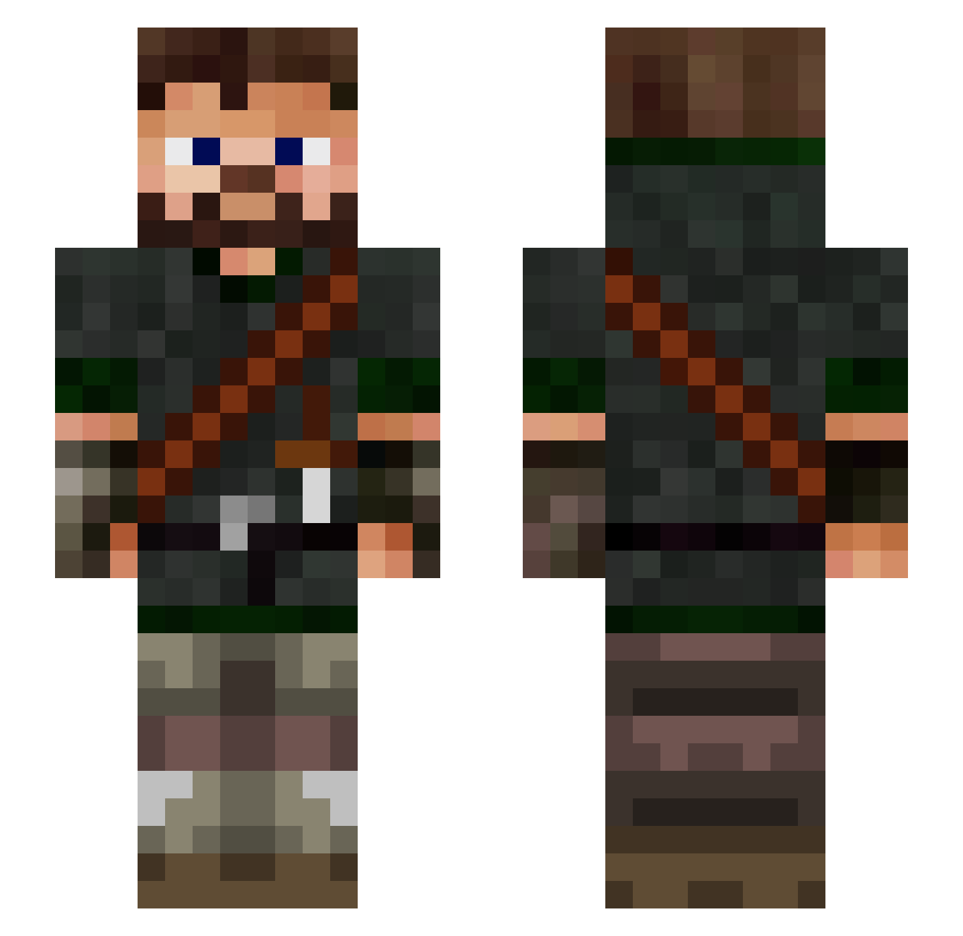 PvPGregor Minecraft skin, front and back view