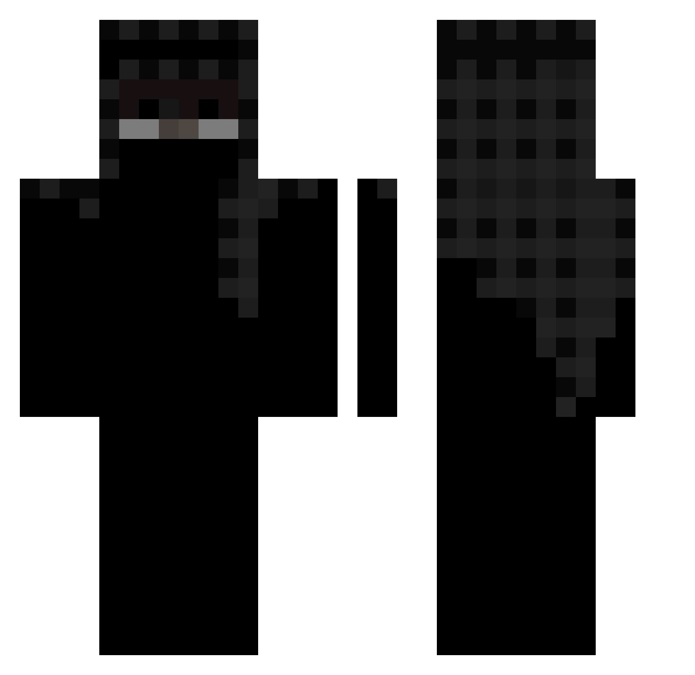 zSqfe Minecraft skin, front and back view