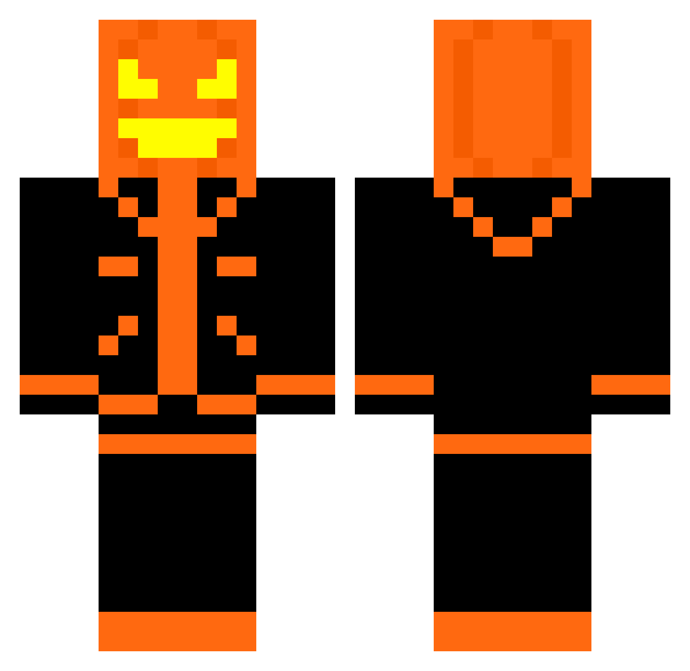 AilenGuy Minecraft skin, front and back view