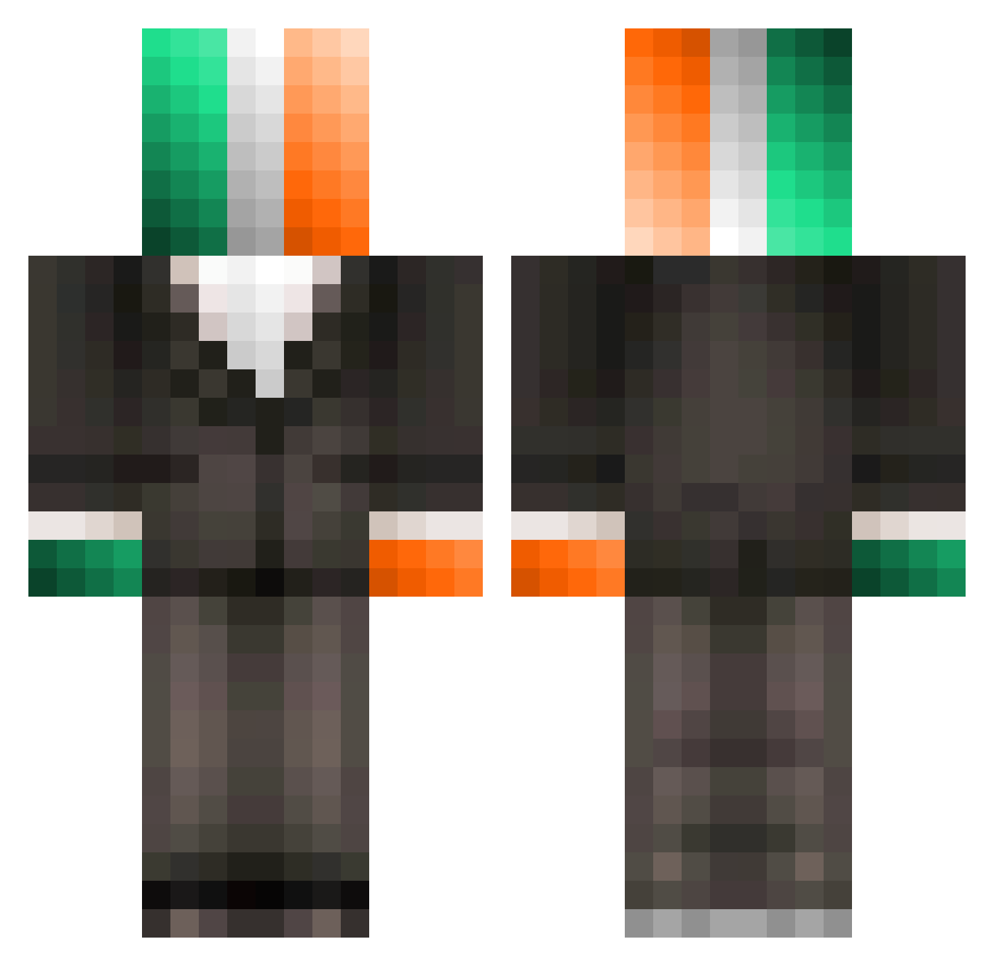 Jas1325 Minecraft skin, front and back view