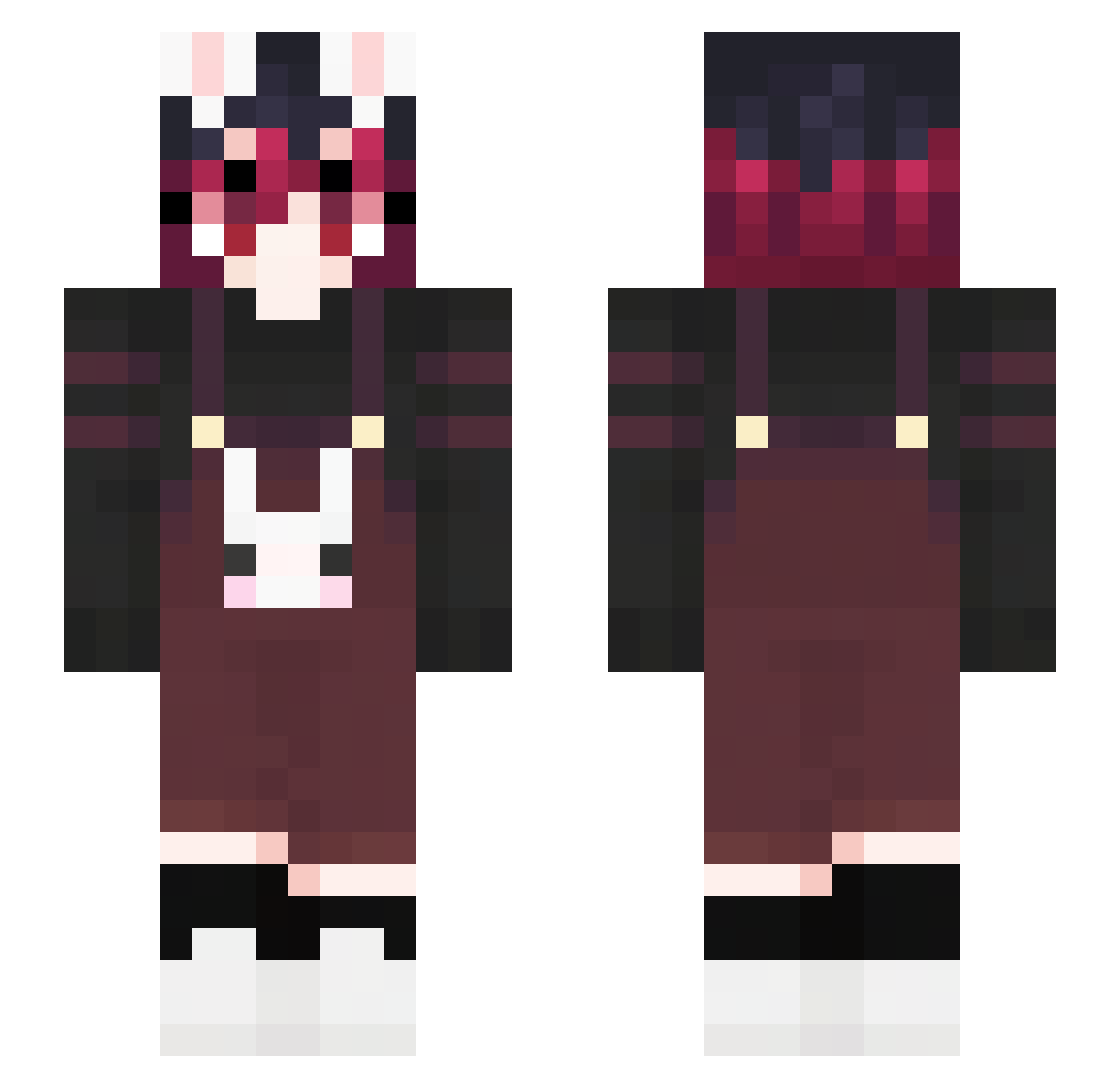 OhneNyx Minecraft skin, front and back view