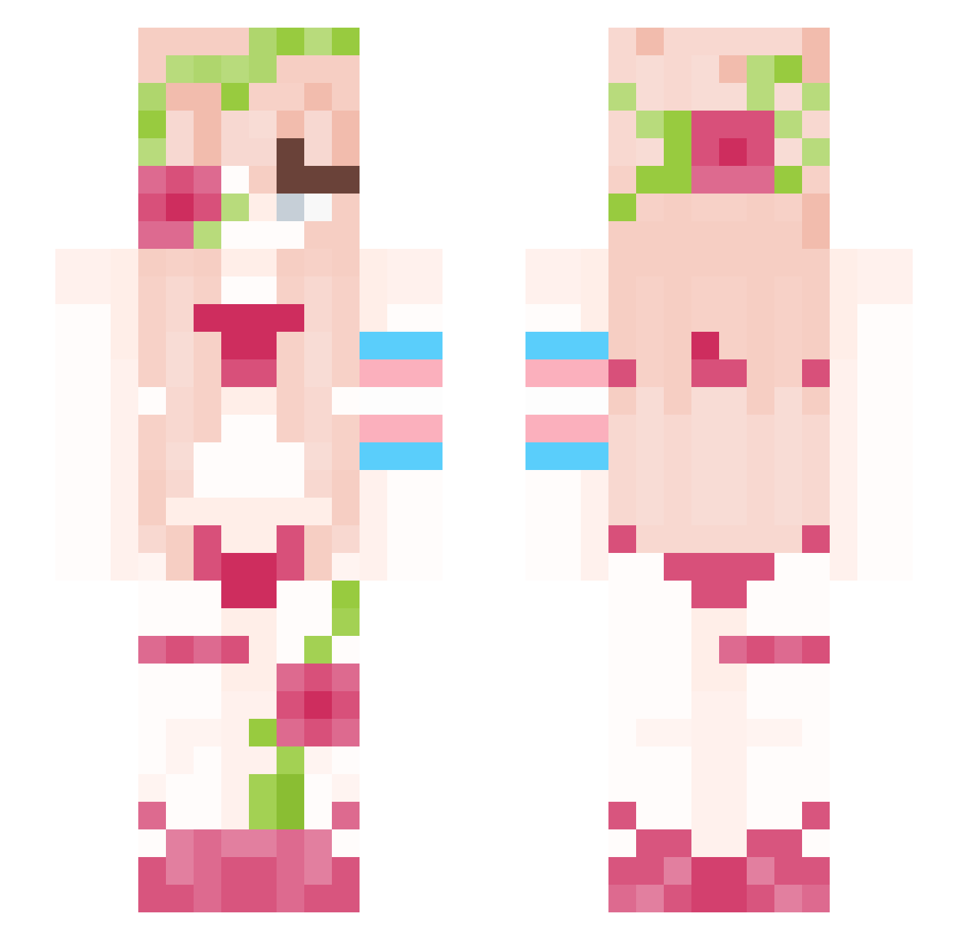 Gloinky Minecraft skin, front and back view