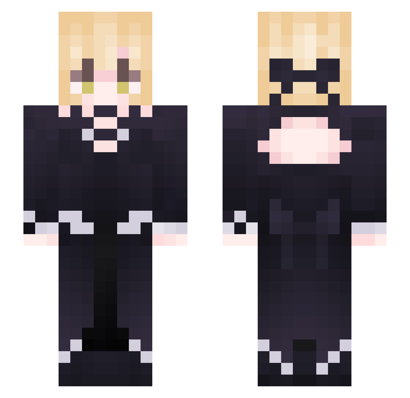 noobikgodPRO666 Minecraft skin, front and back view