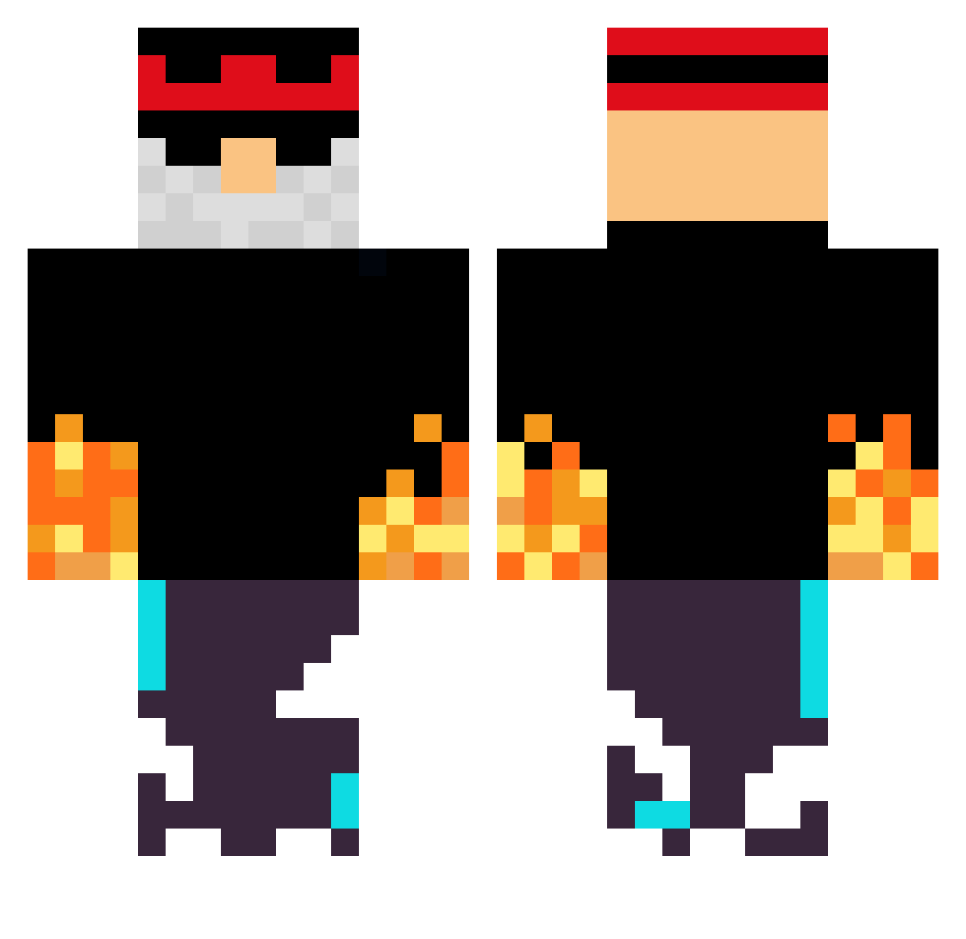 dami4n10 Minecraft skin, front and back view