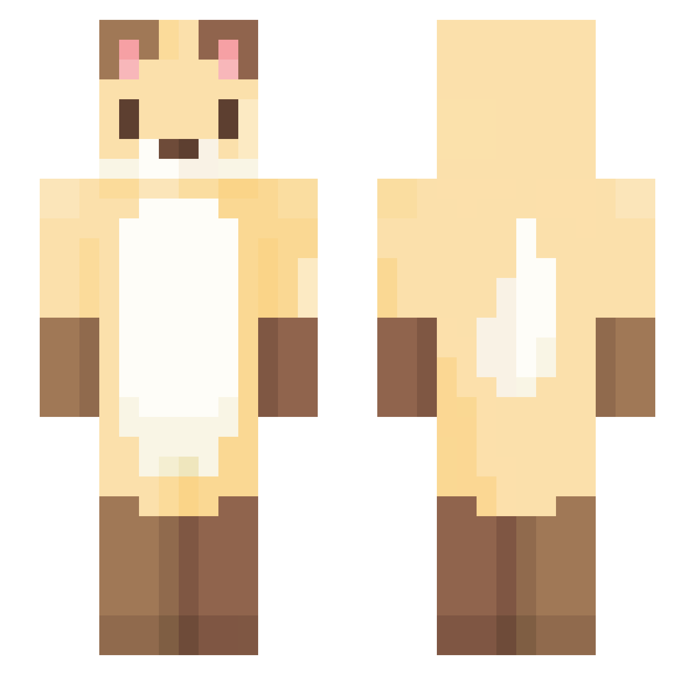white_luka Minecraft skin, front and back view