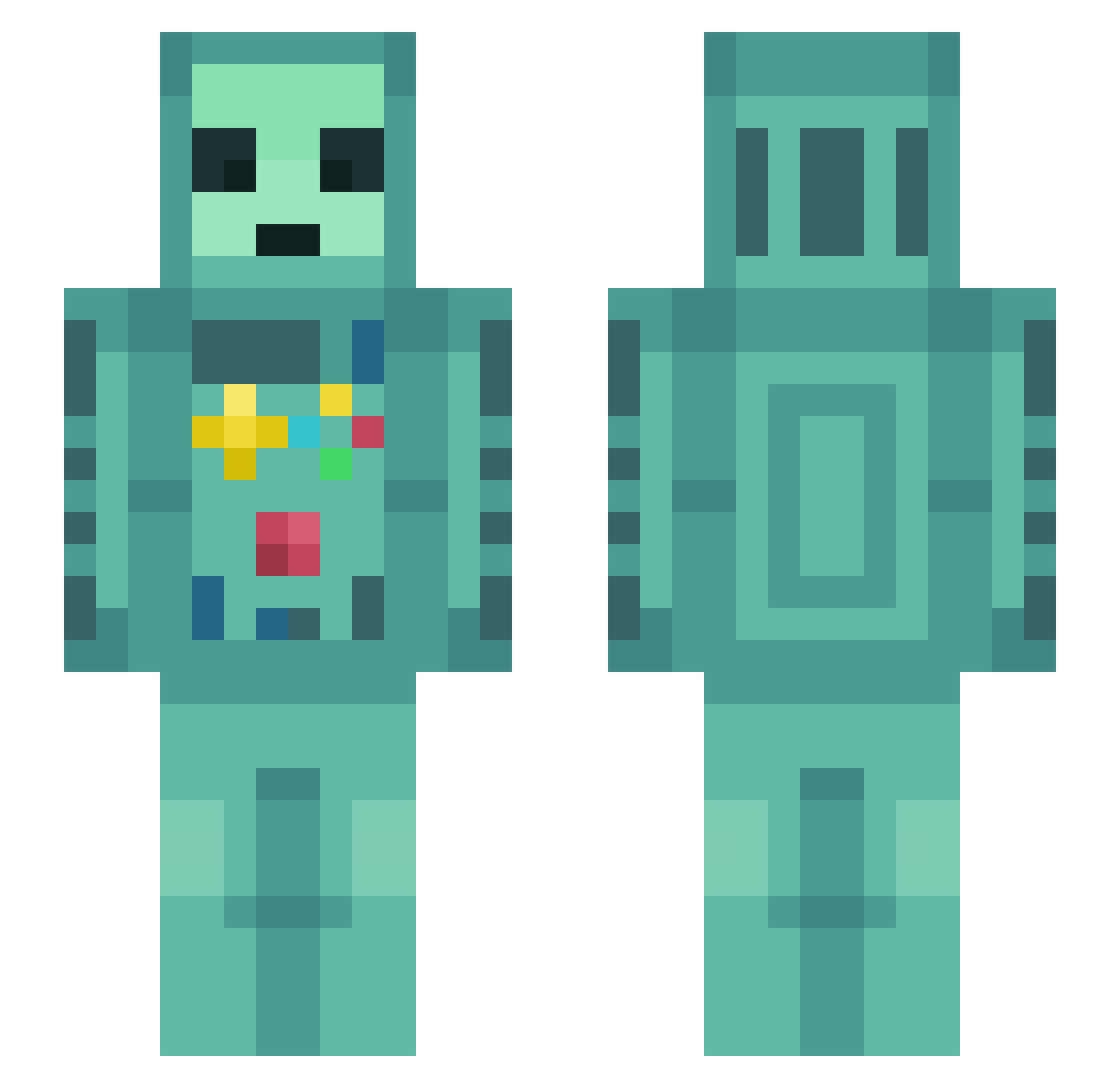 Bimo187 Minecraft skin, front and back view