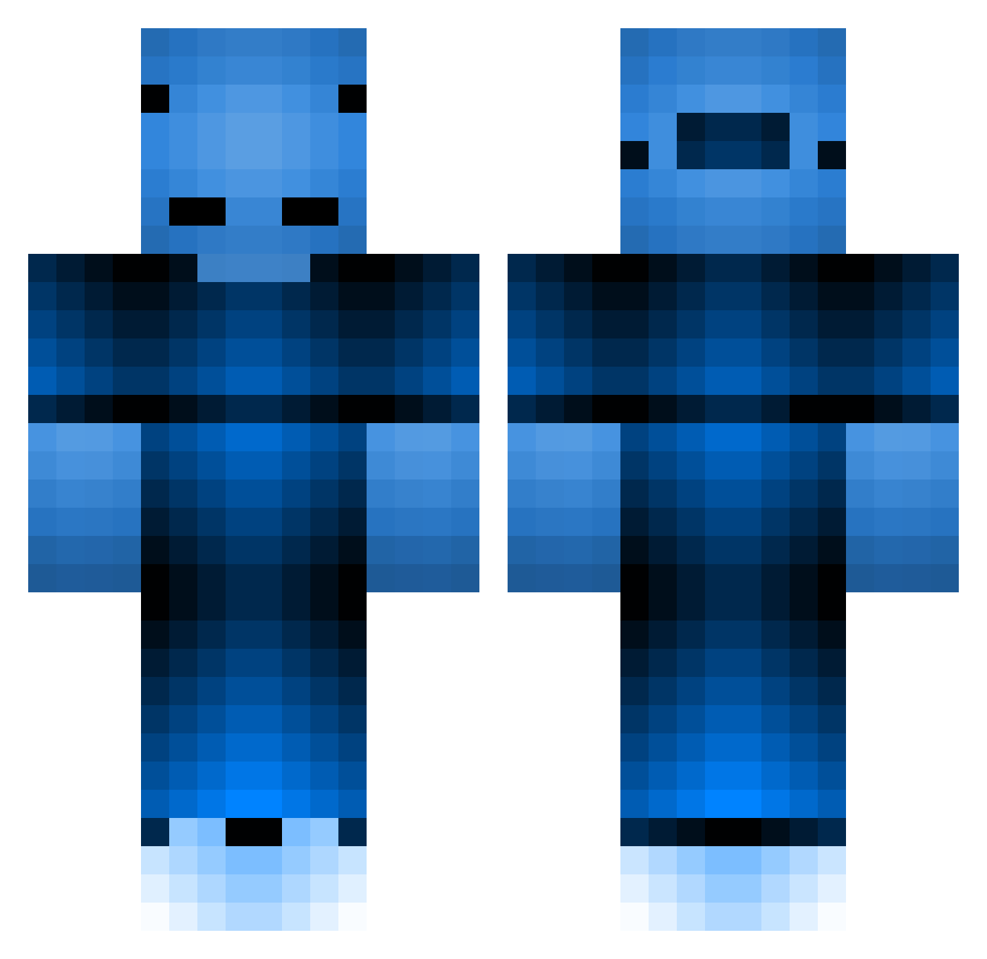 xwdn Minecraft skin, front and back view
