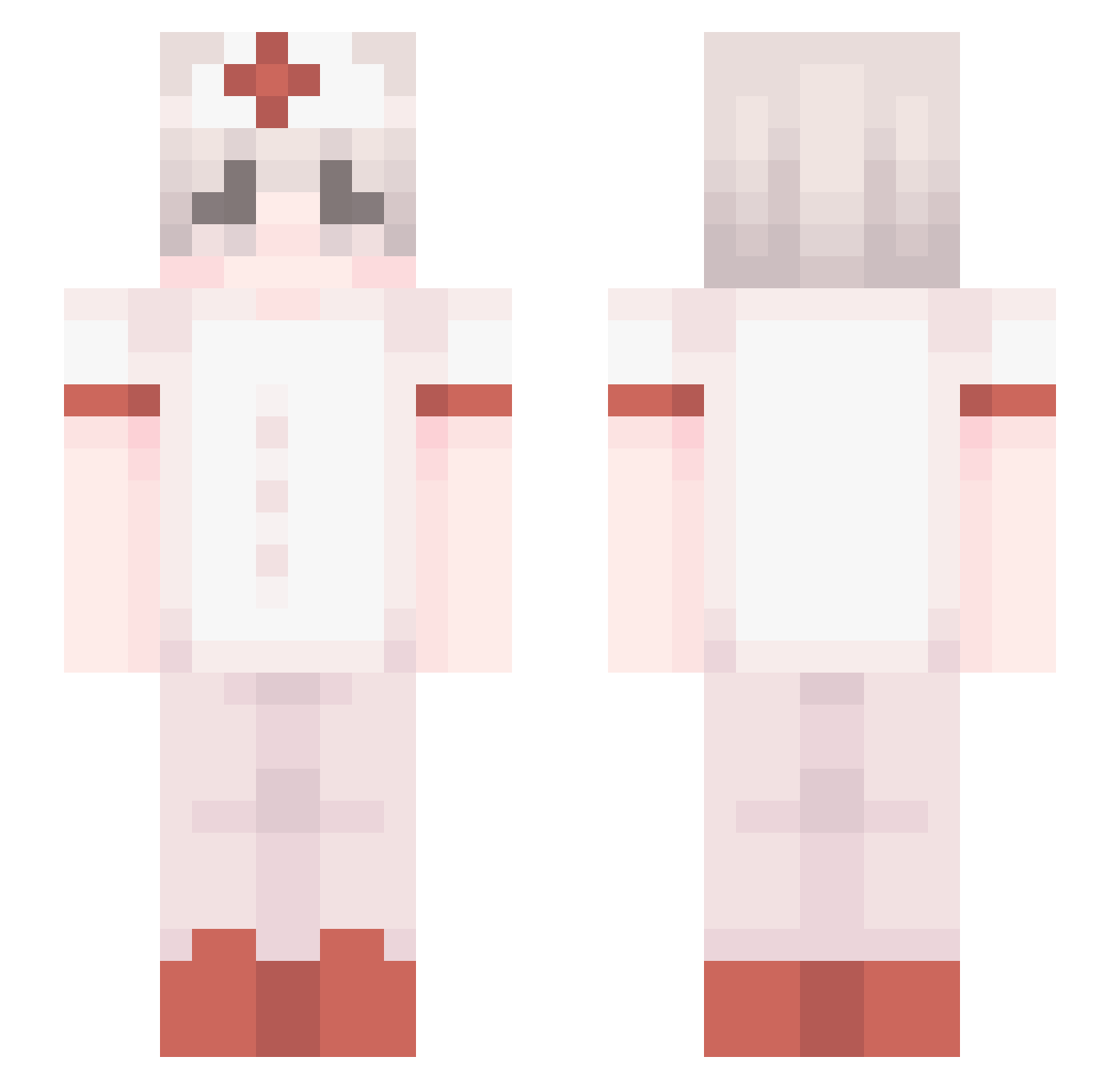 Hospitalized Minecraft skin, front and back view