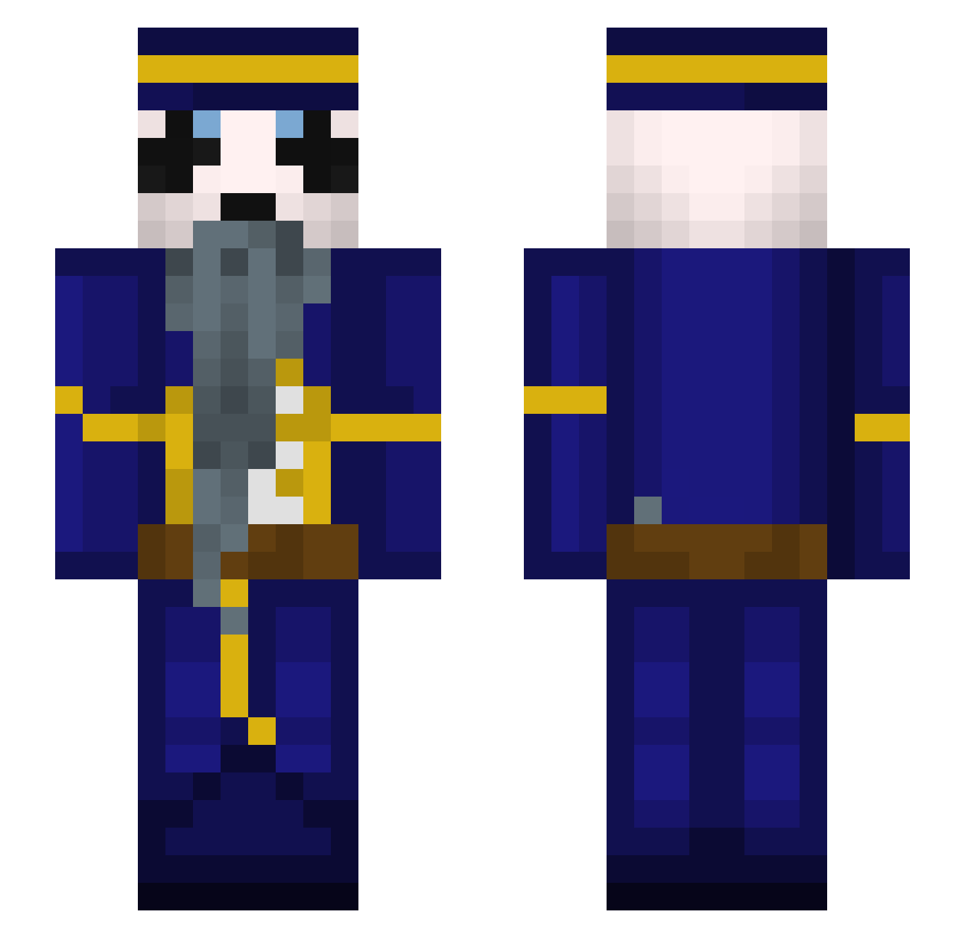 MagicPandaLol Minecraft skin, front and back view