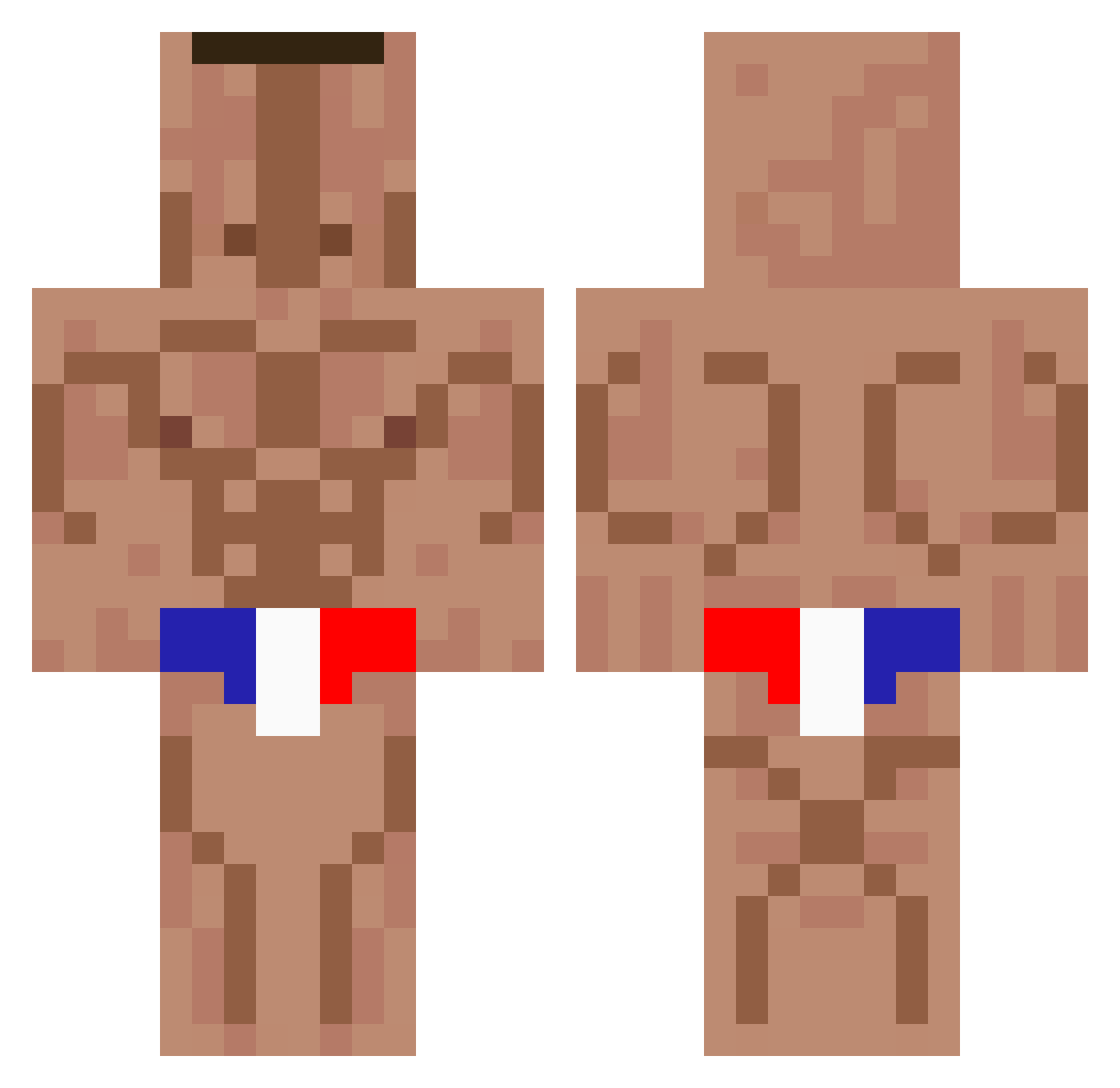 NODFTE Minecraft skin, front and back view
