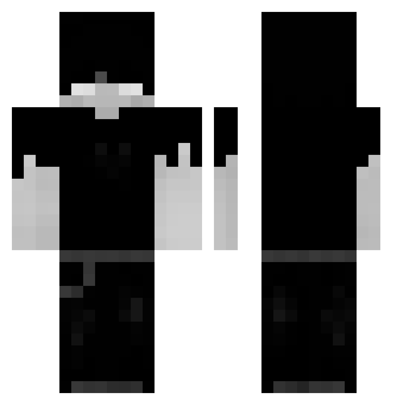 rusher444 Minecraft skin, front and back view