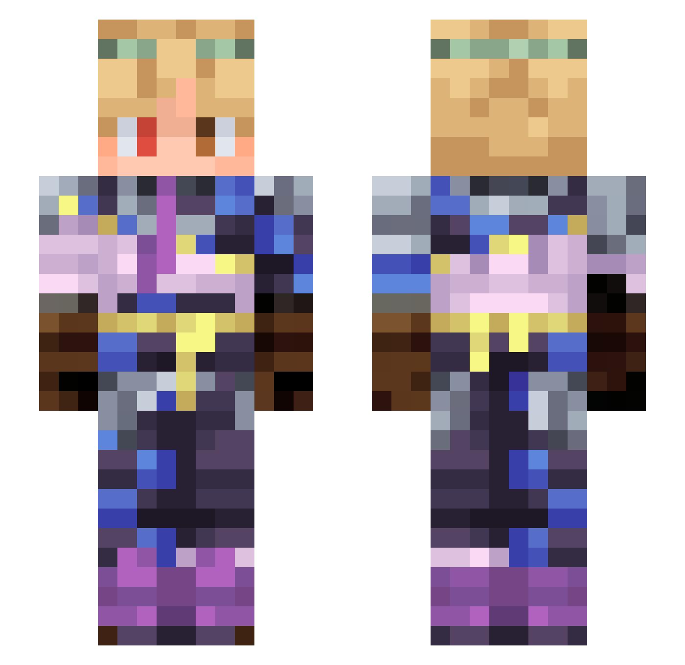 madhuey Minecraft skin, front and back view