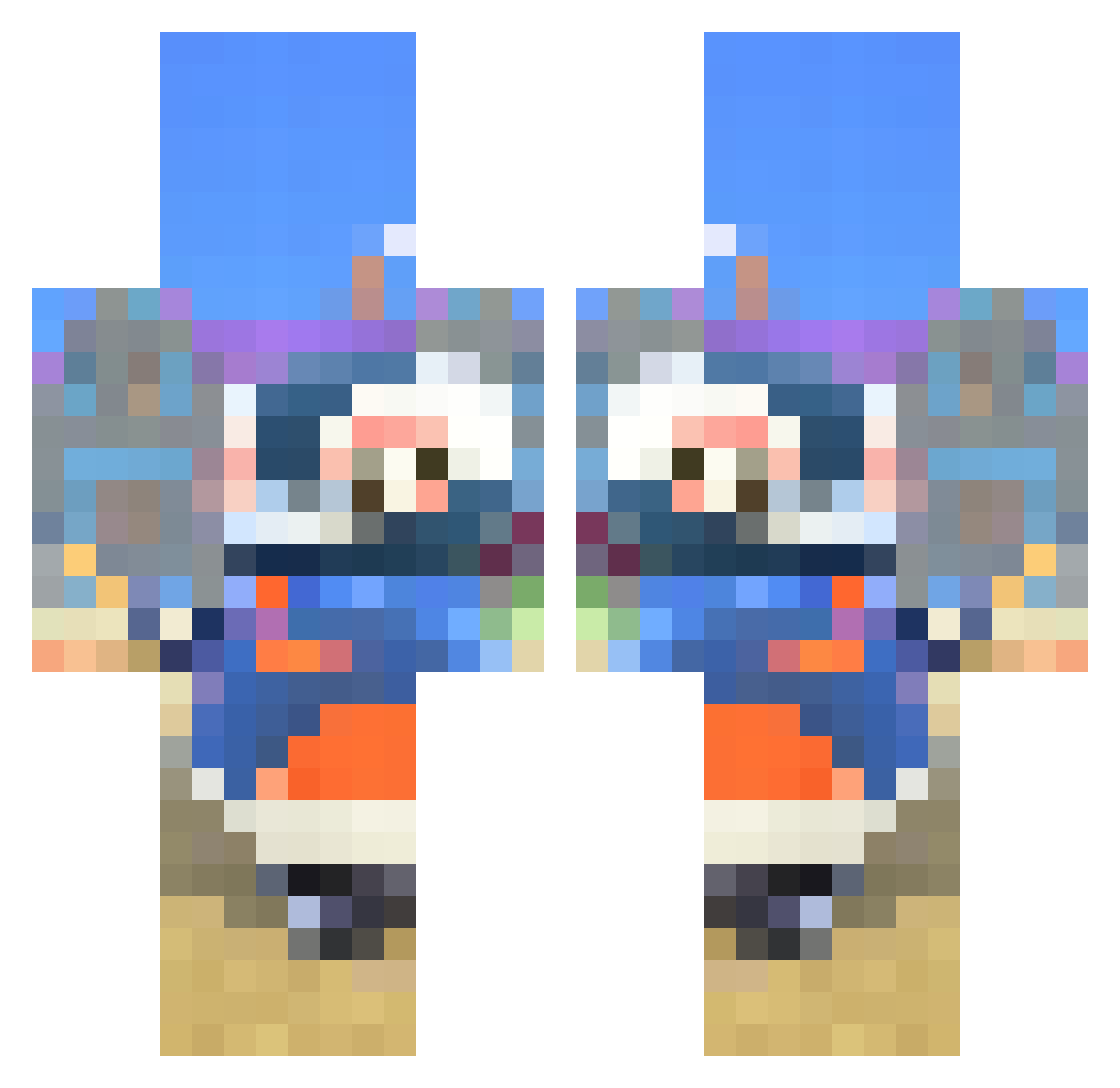 Gamerbrat Minecraft skin, front and back view