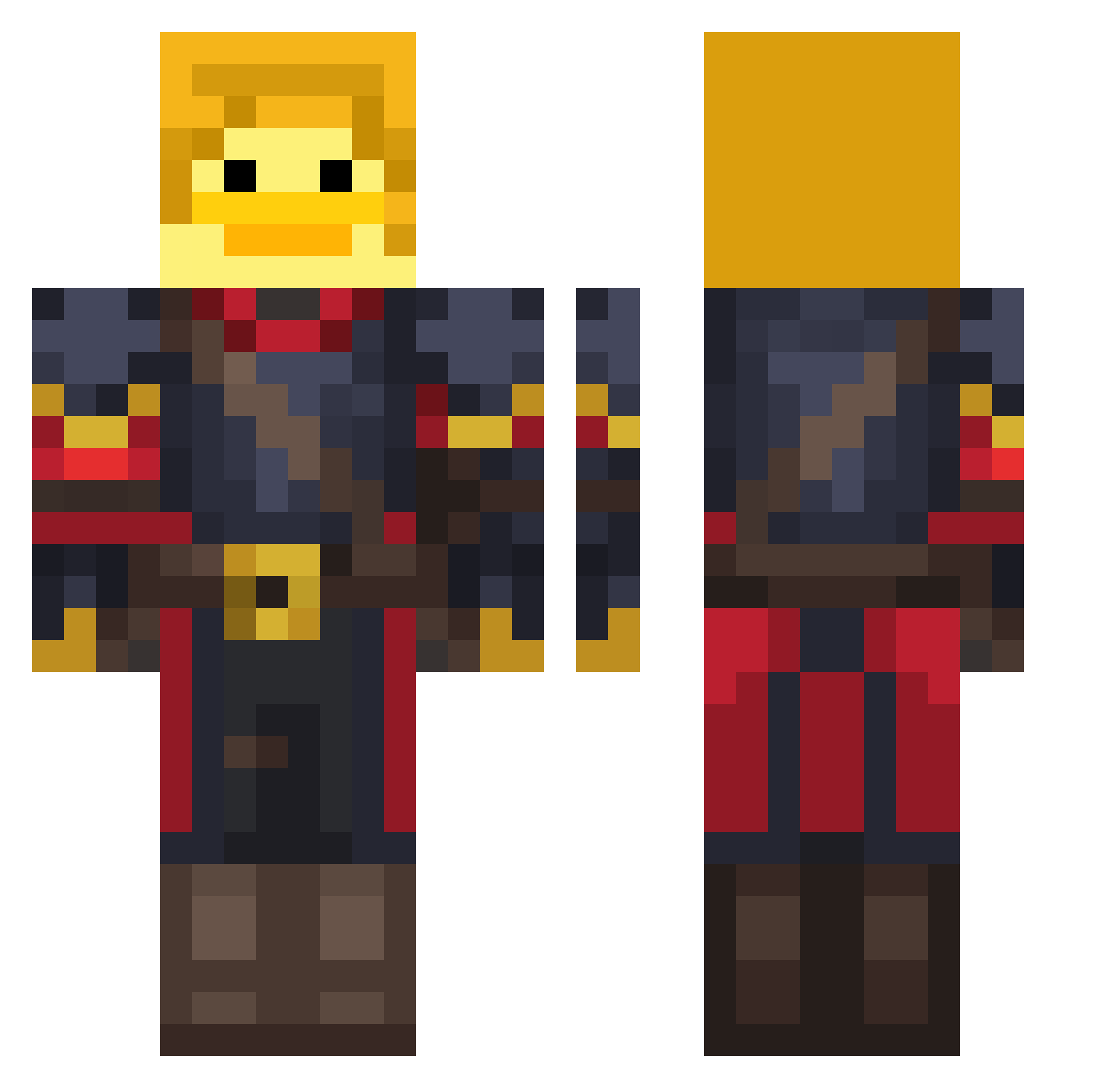PrinceDuckIII Minecraft skin, front and back view