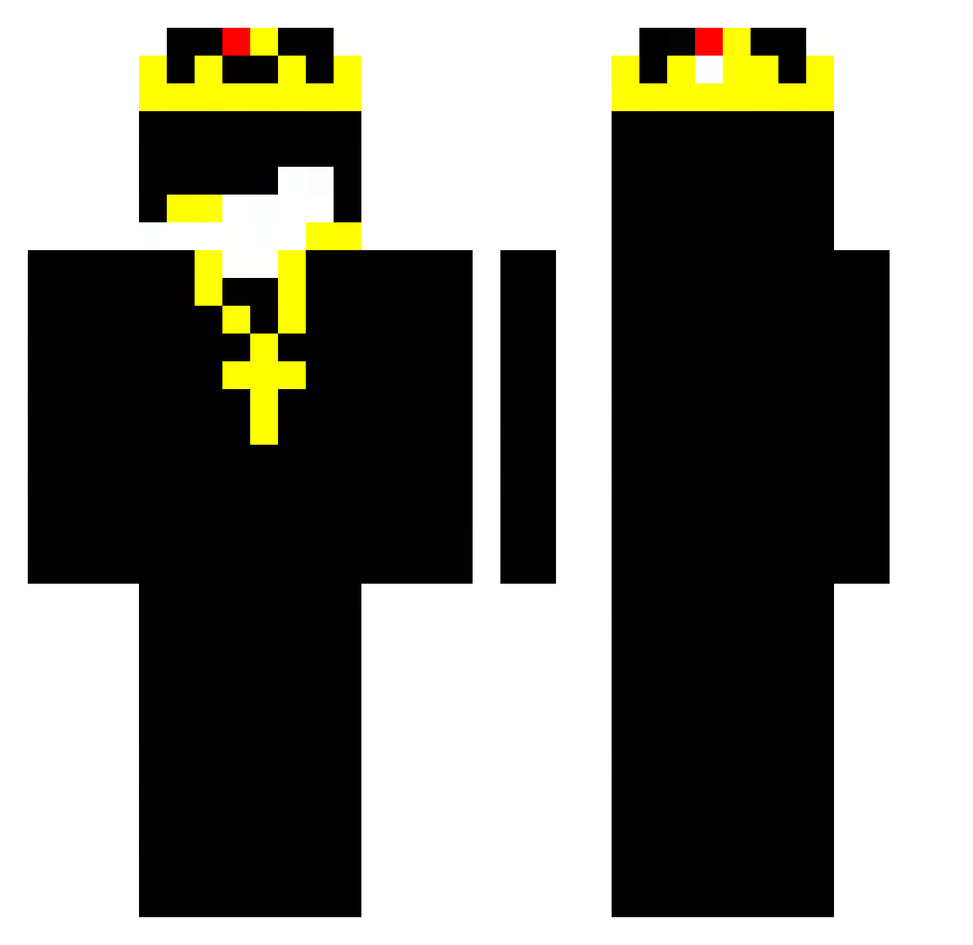 Incogex Minecraft skin, front and back view