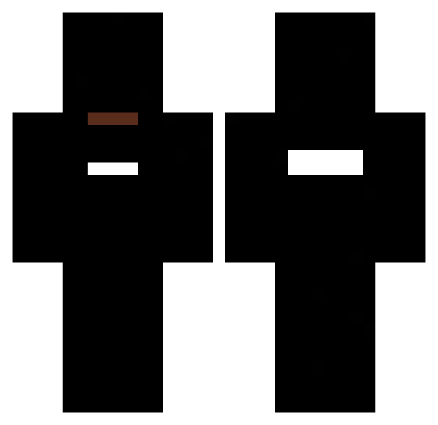 Pawcio25 Minecraft skin, front and back view