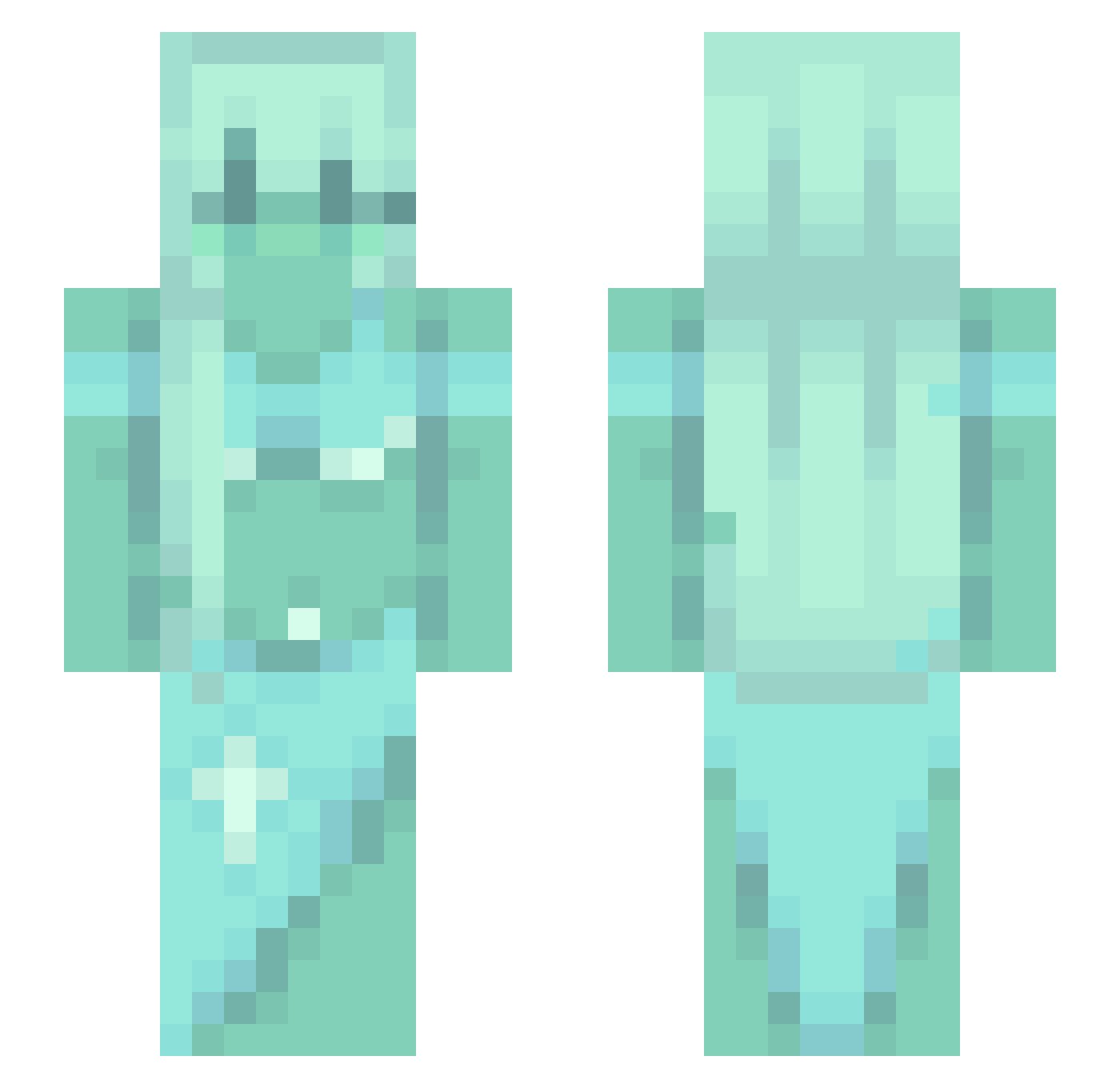 valkerey Minecraft skin, front and back view