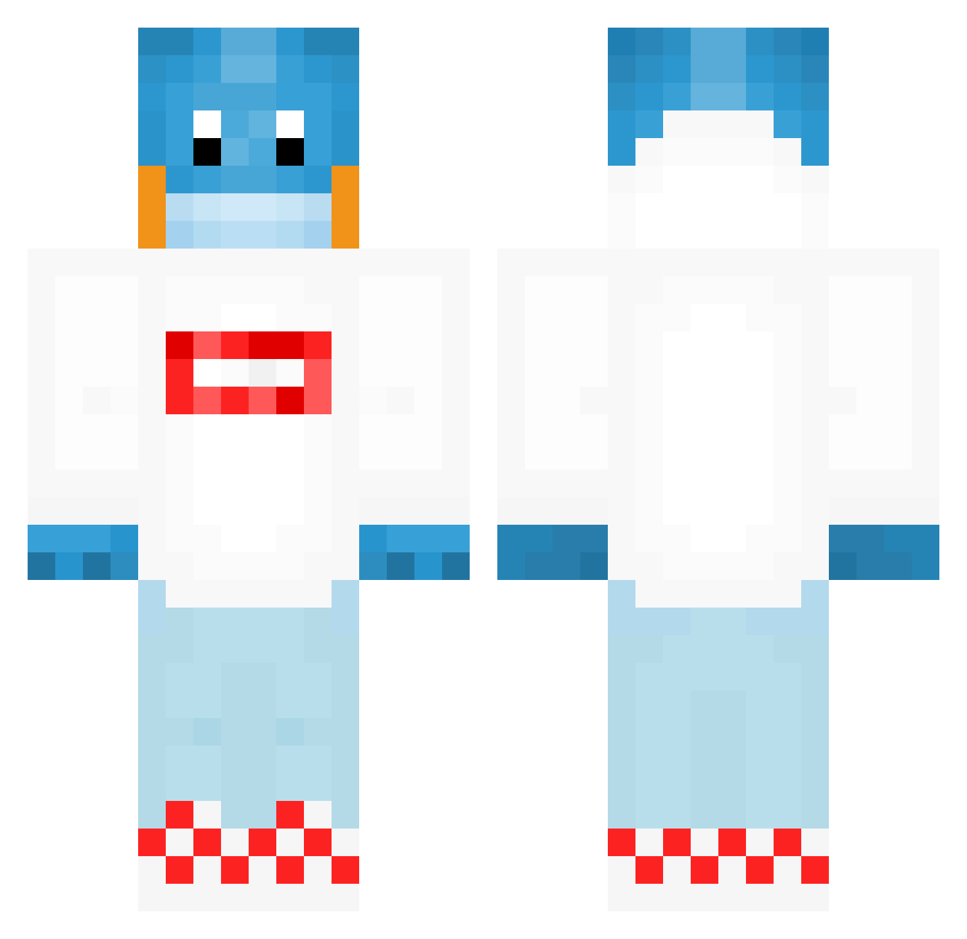 sn0000ps Minecraft skin, front and back view