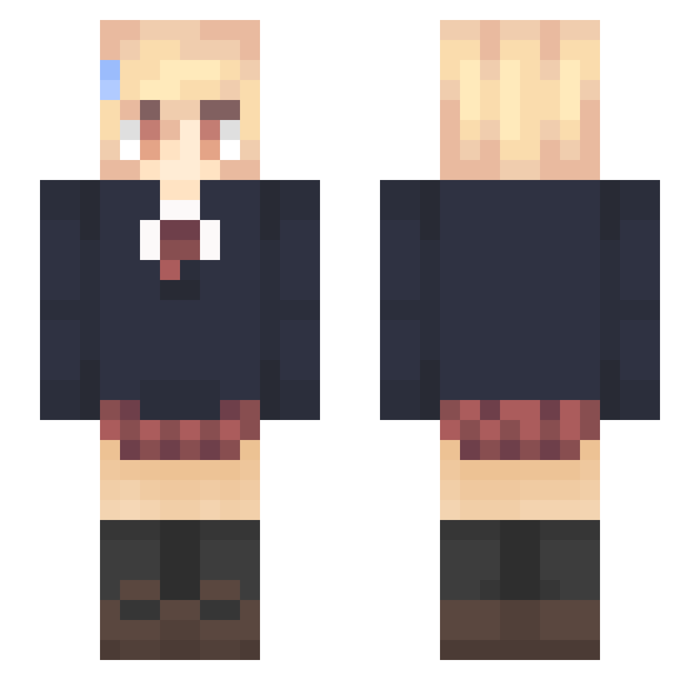 Painted_Girl Minecraft skin, front and back view