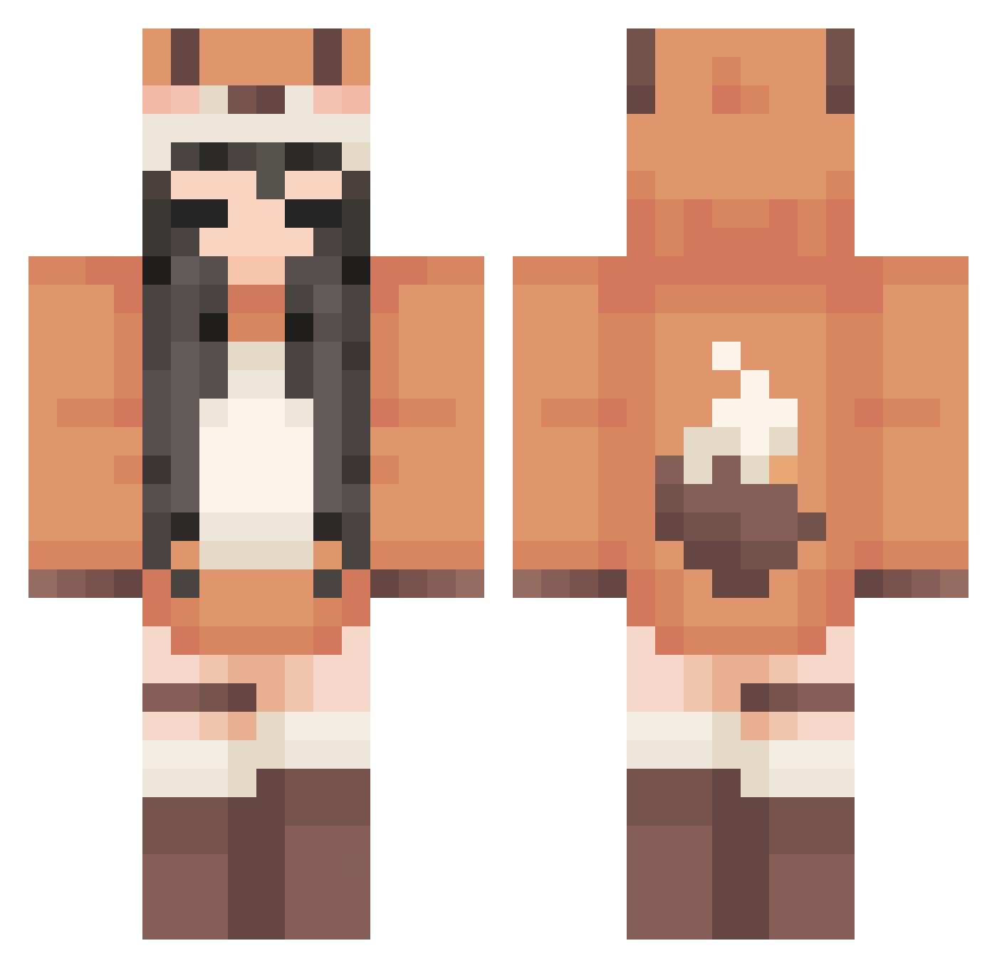 Zosia_Zonia Minecraft skin, front and back view