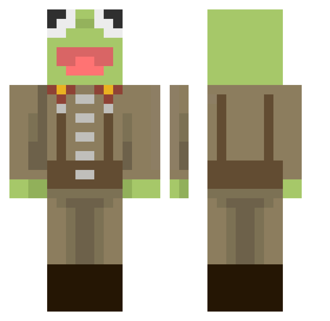 xanxee Minecraft skin, front and back view