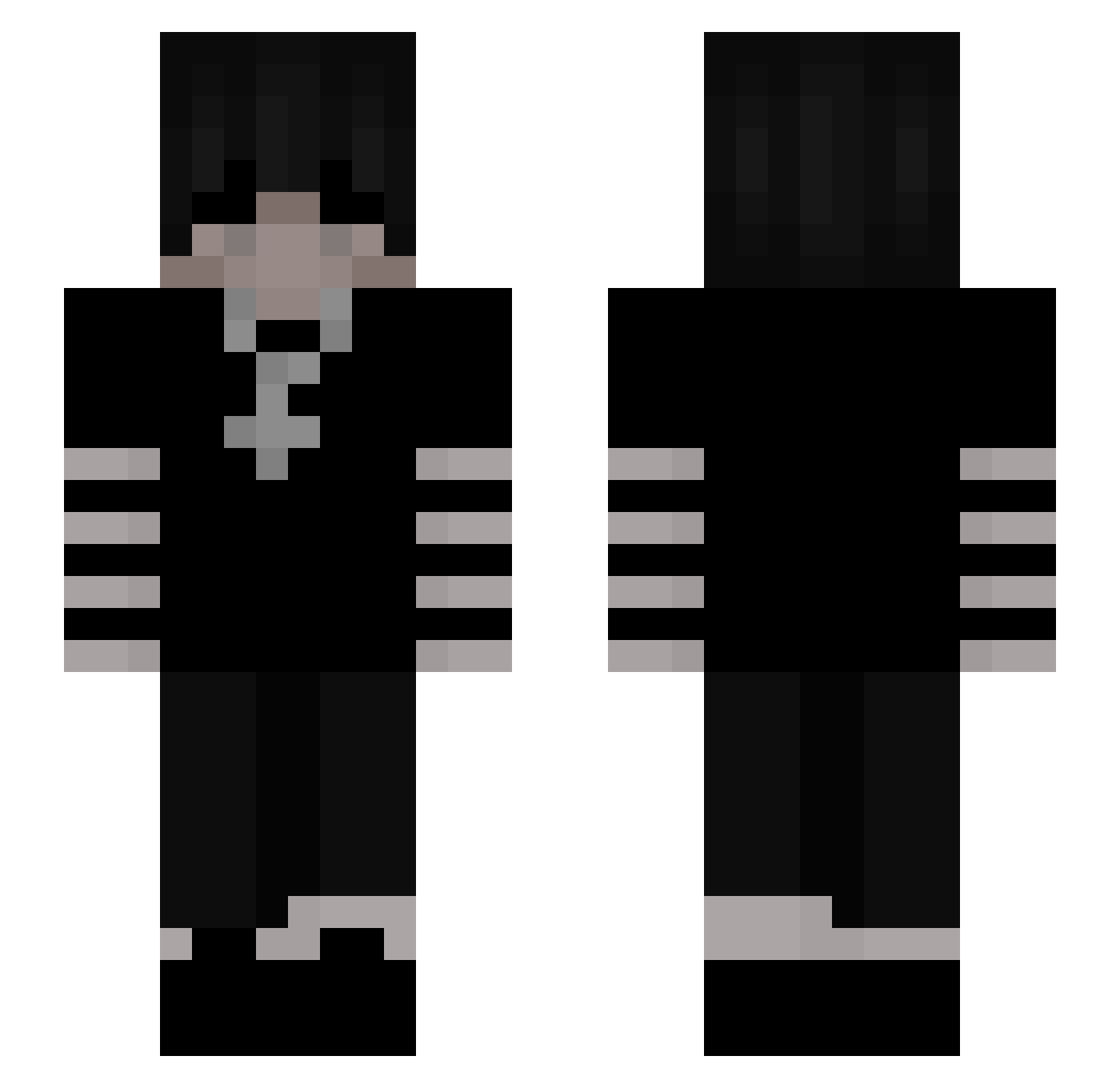 psyii Minecraft skin, front and back view