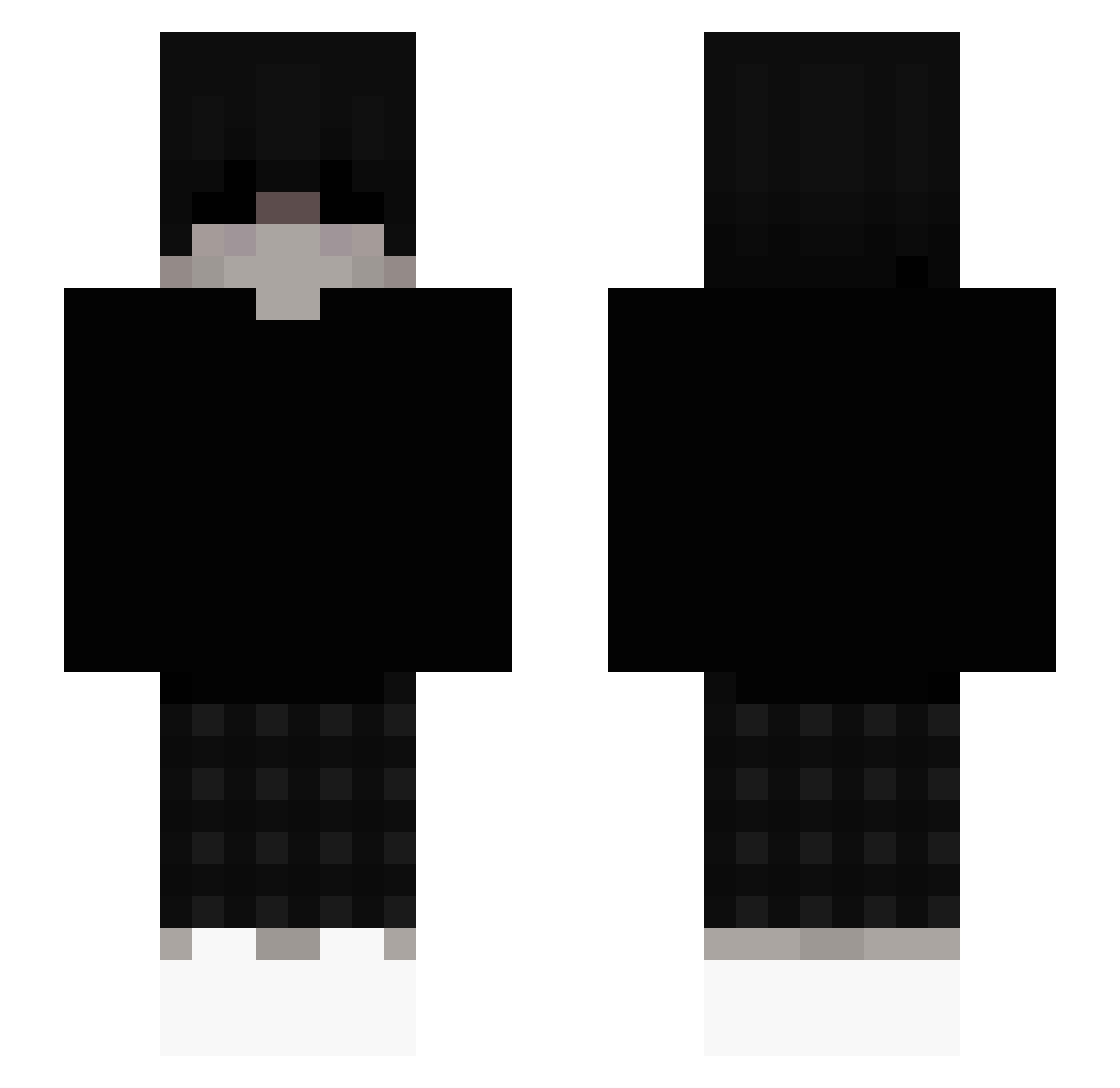 Prettifying Minecraft skin, front and back view
