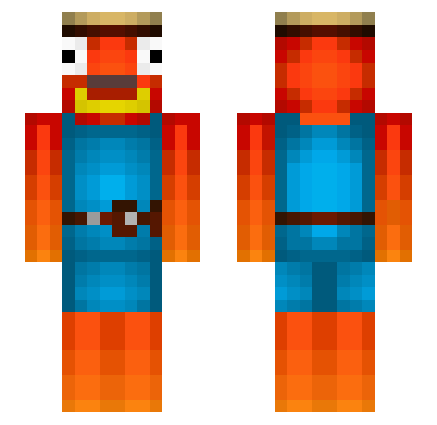 Mister40 Minecraft skin, front and back view