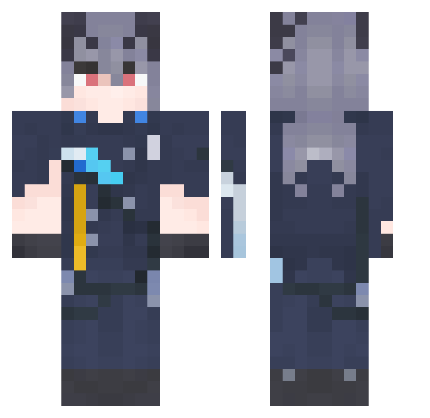 sugarha Minecraft skin, front and back view
