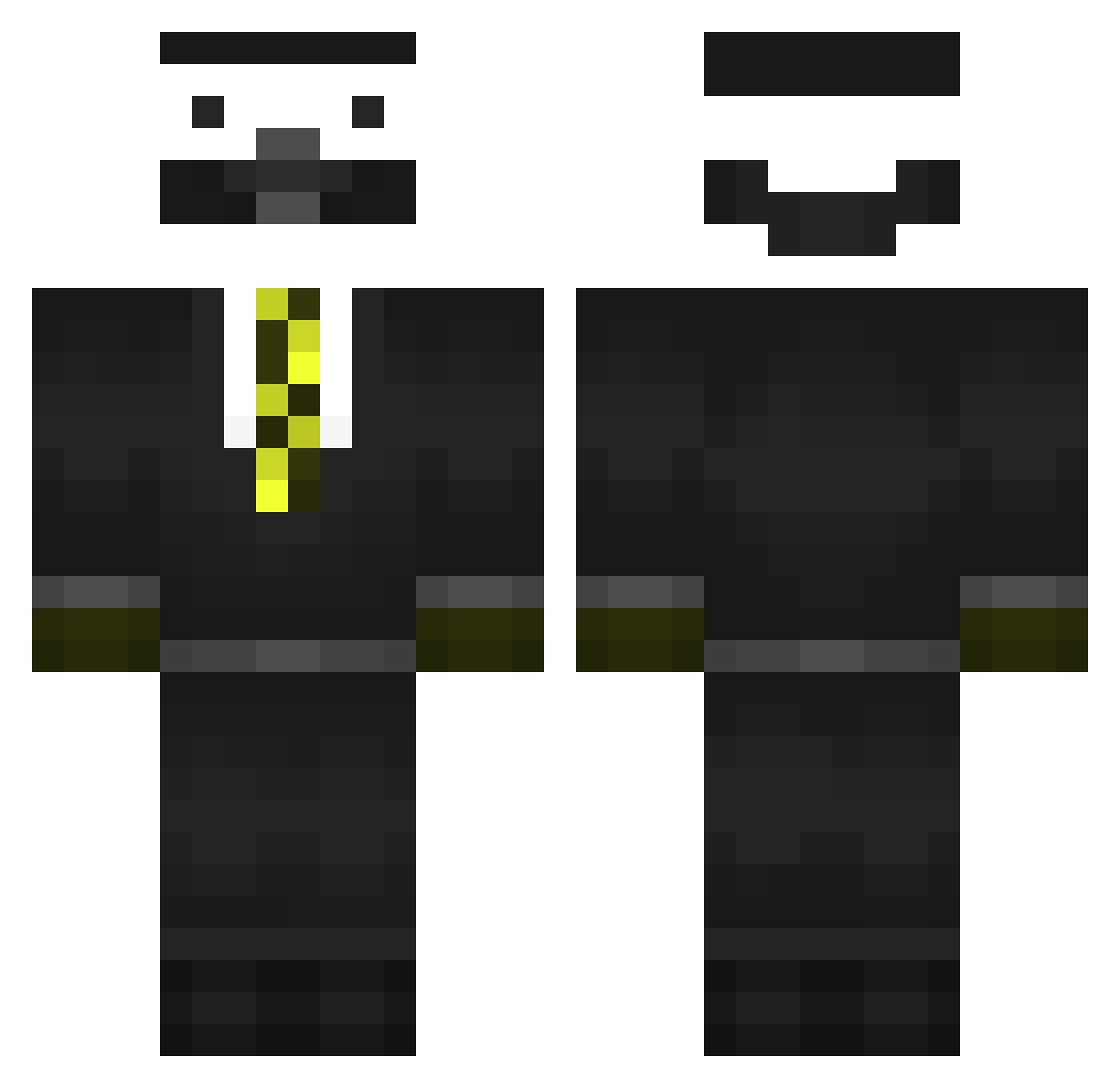 RicoBNC Minecraft skin, front and back view