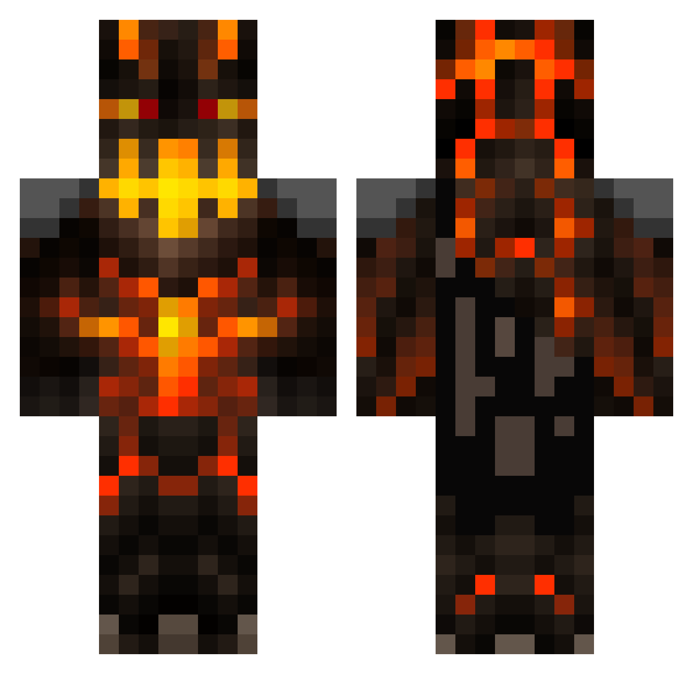 MYW19 Minecraft skin, front and back view