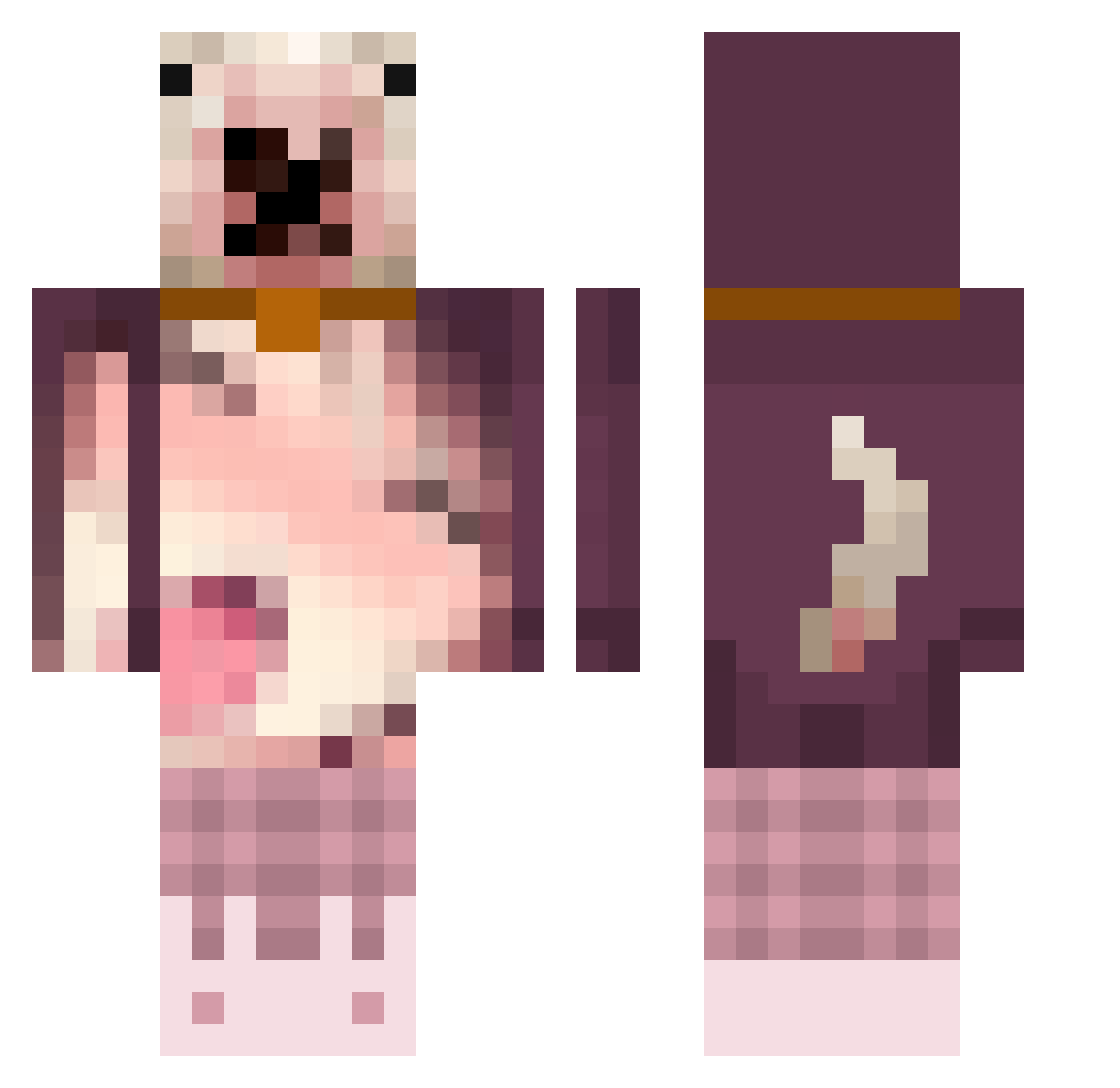 Franchi16 Minecraft skin, front and back view